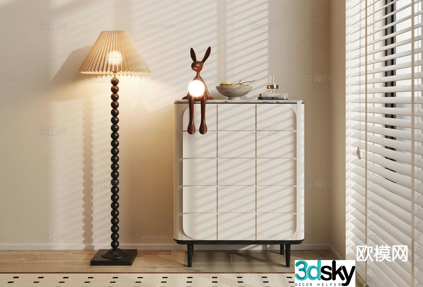 Modern side cabinet entrance cabinet 3d model