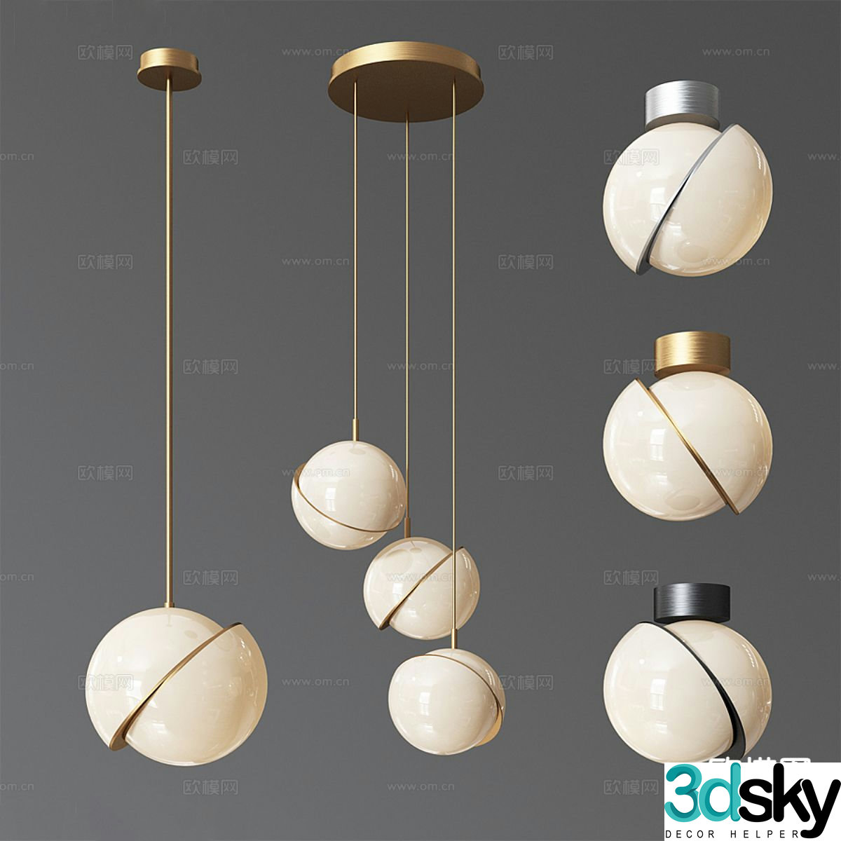 Light luxury small chandelier 3D model