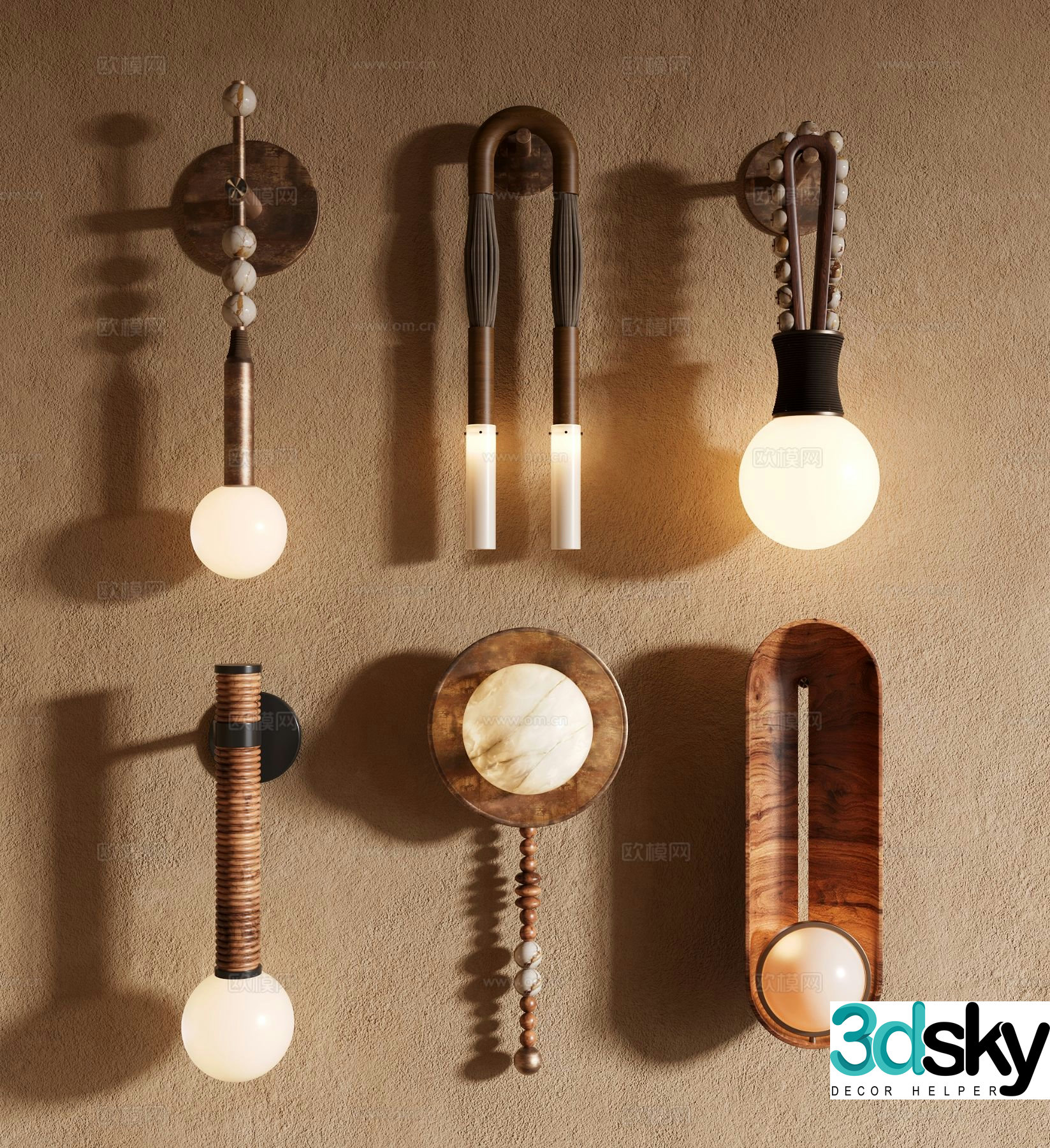 Medieval style wall lamp 3d model