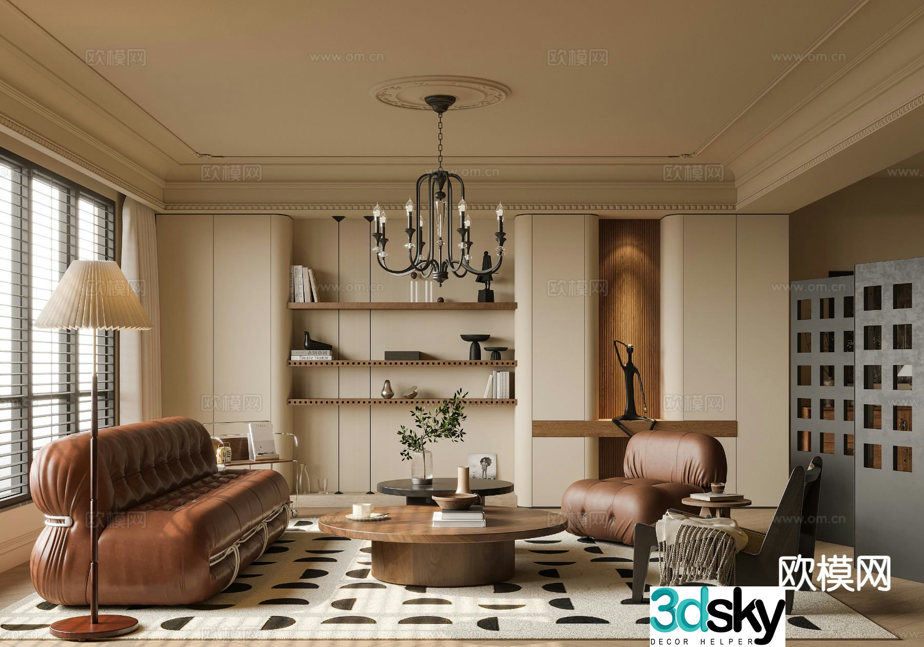 Medieval style living room 3D model