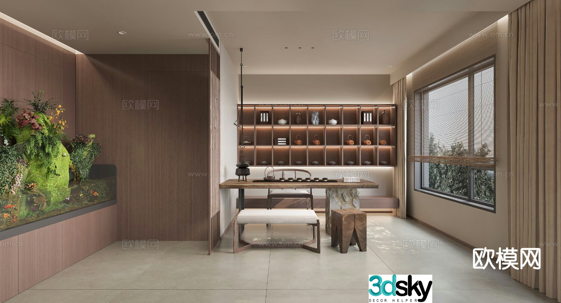 New Chinese tea room 3d model