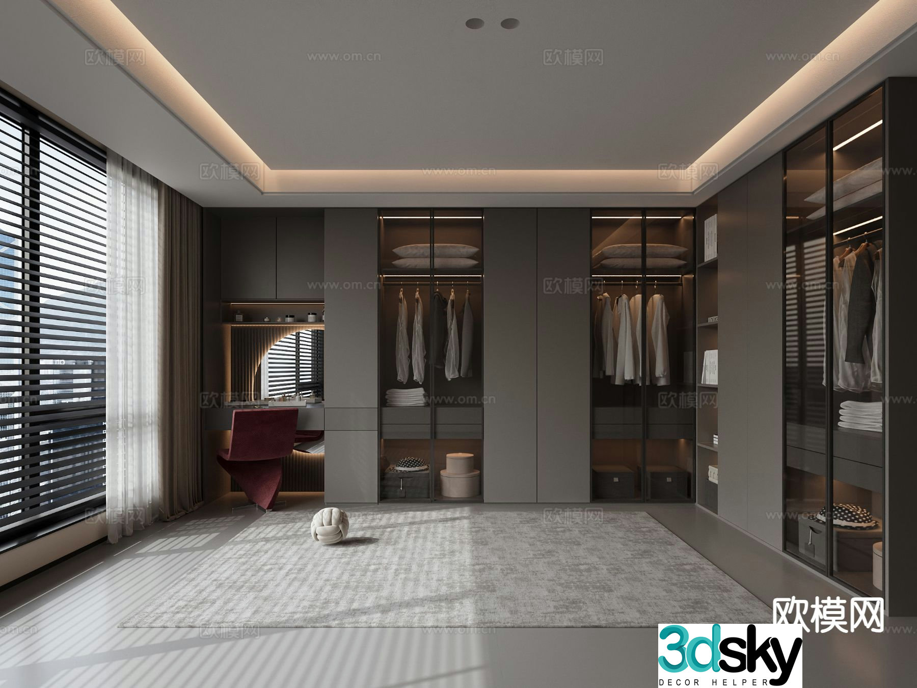 Modern cloakroom 3d model