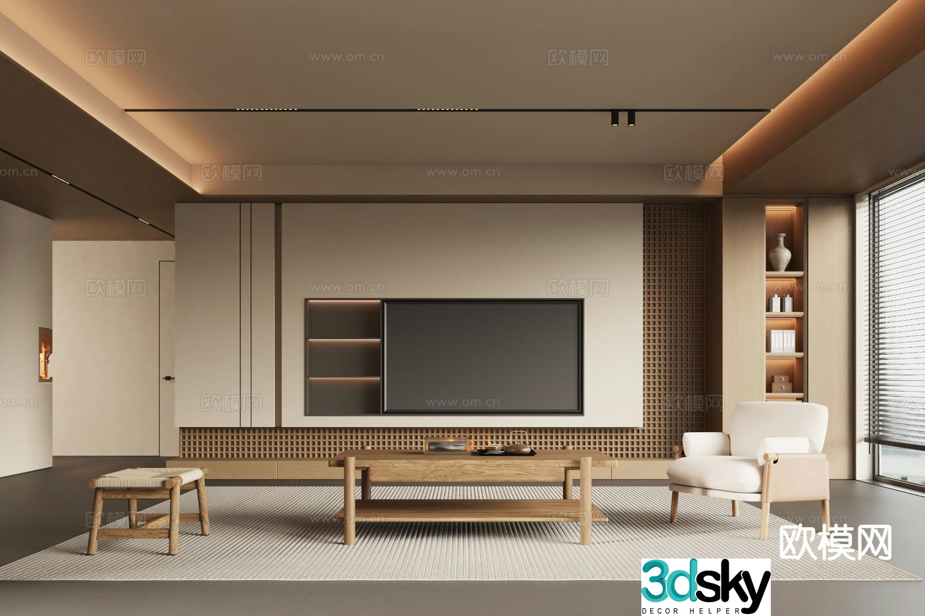 New Chinese Song style living room 3D model