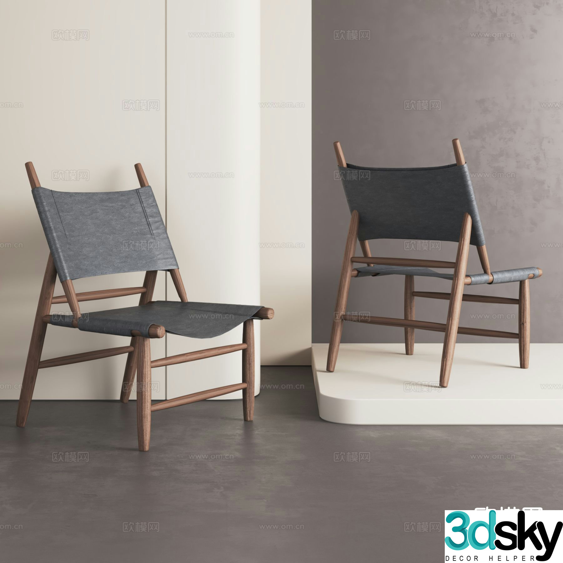 Medieval style leisure chair retro style chair 3d model