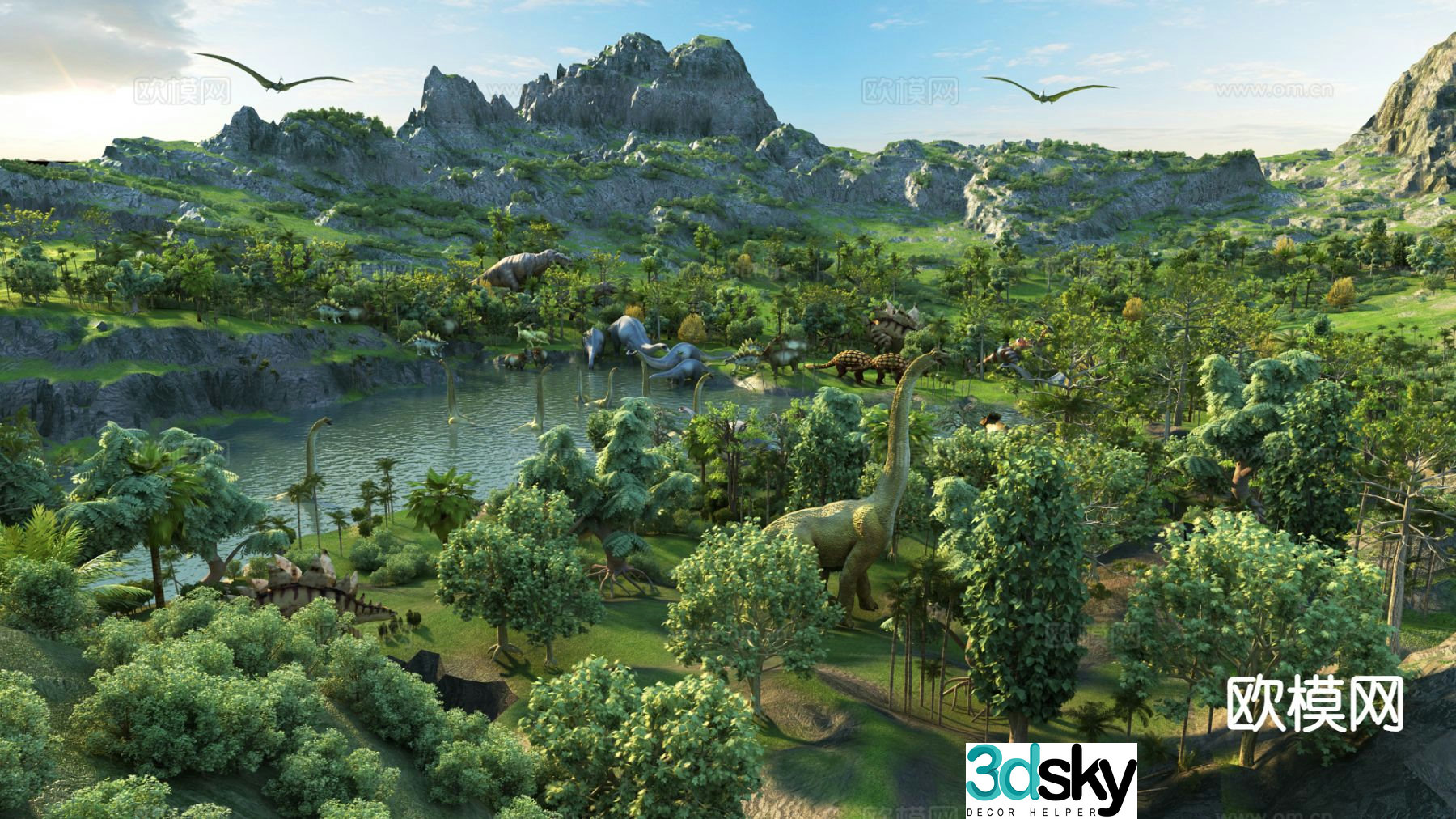 Modern Jurassic Park 3d model