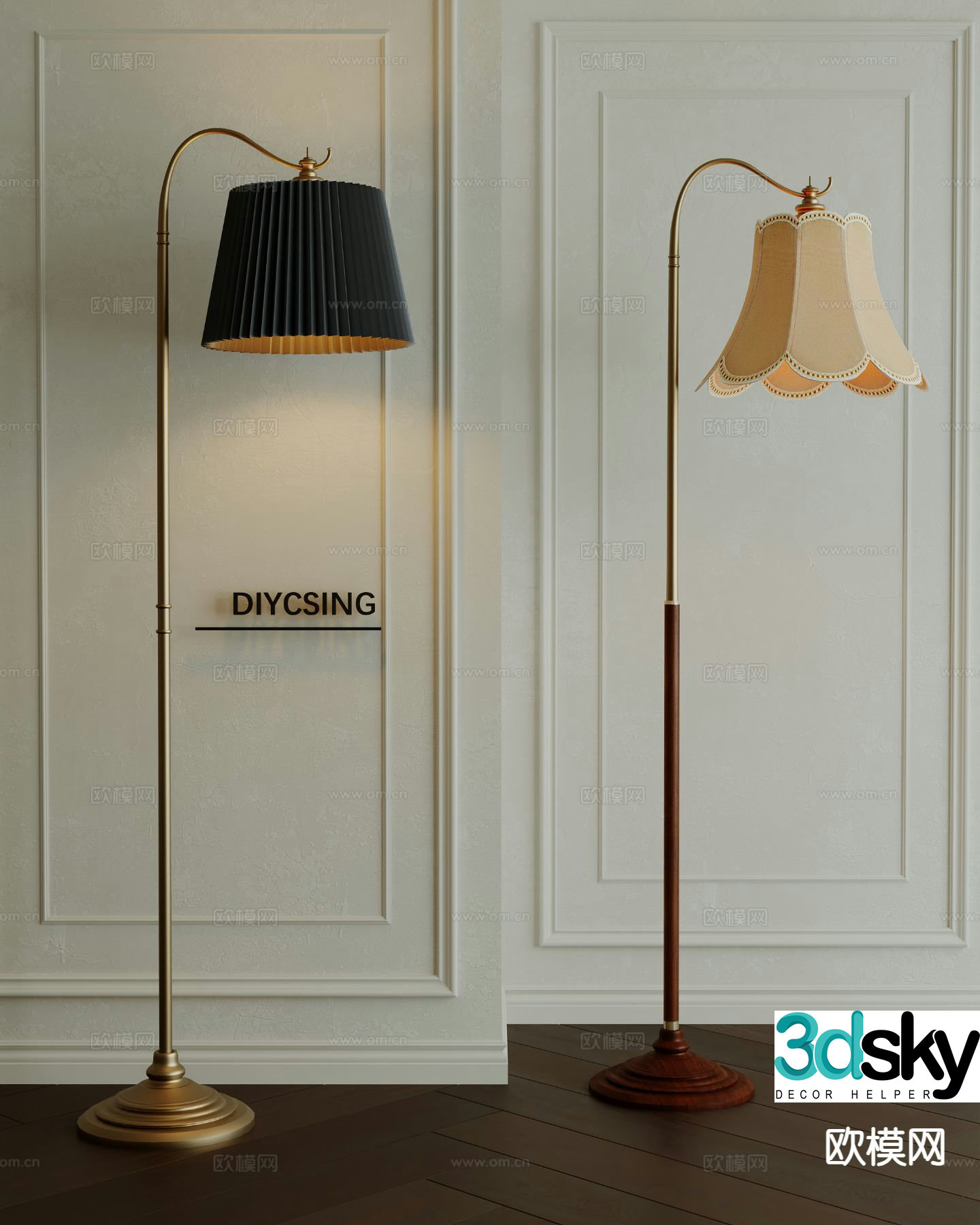 French floor lamp 3d model