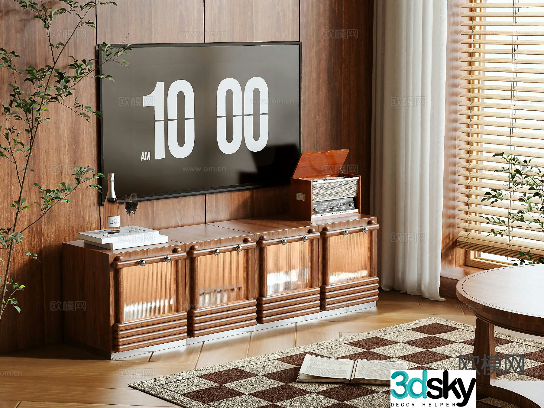 Medieval style TV cabinet 3D model