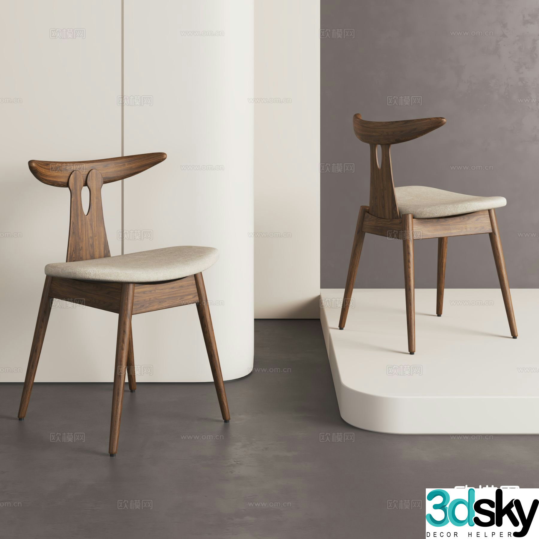 Medieval style dining chair chair 3d model