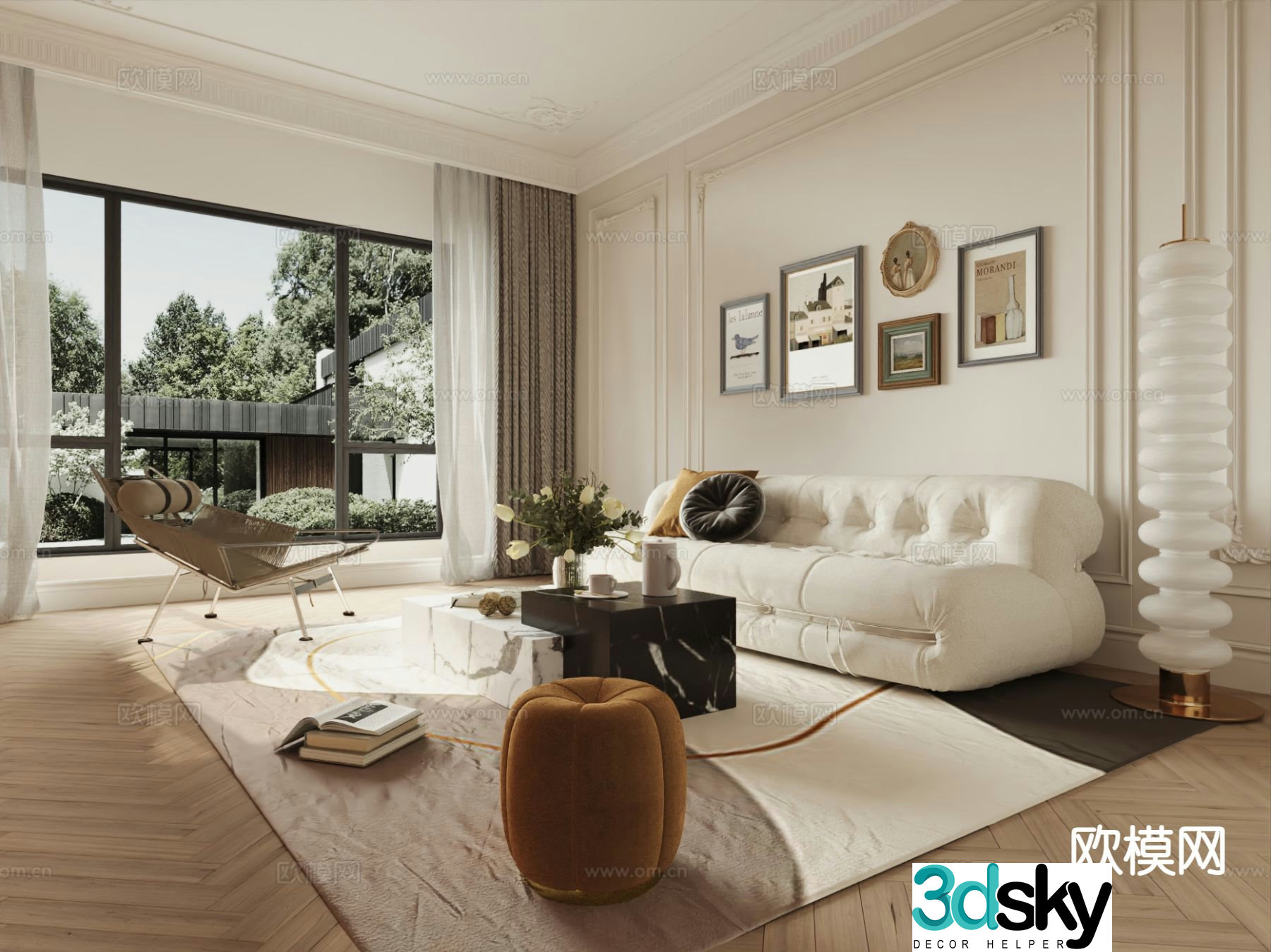 French living room 3d model