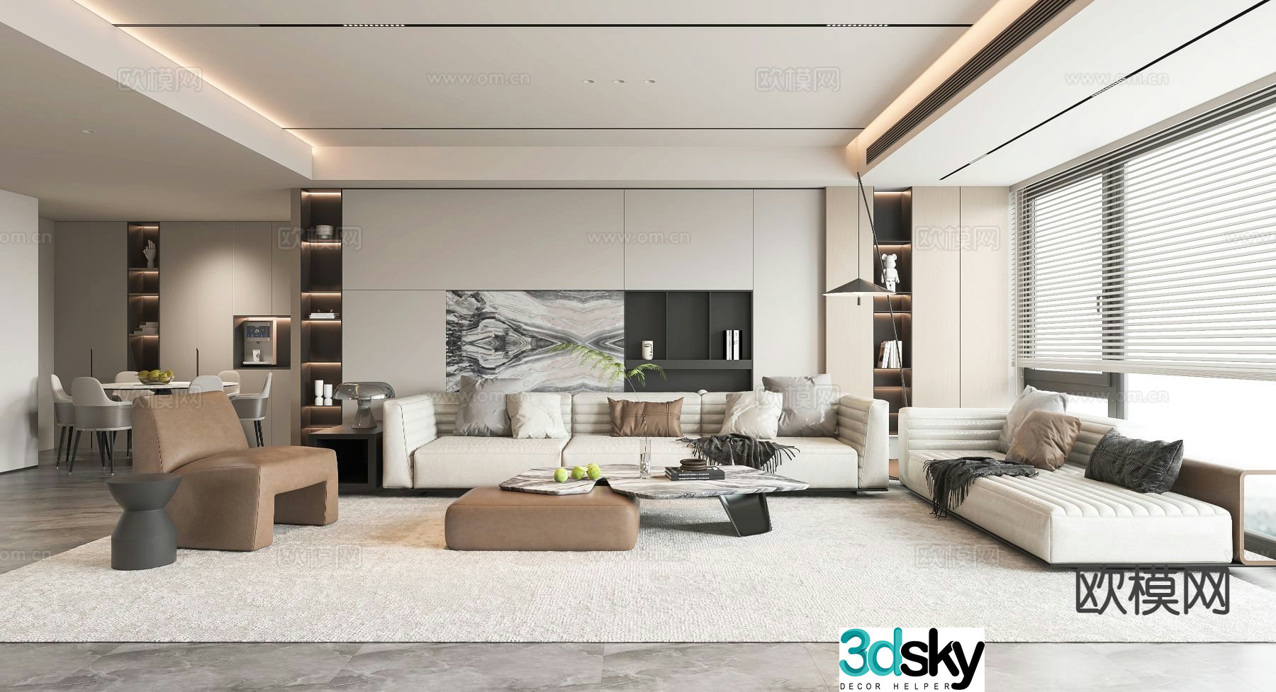 Modern living room 3d model