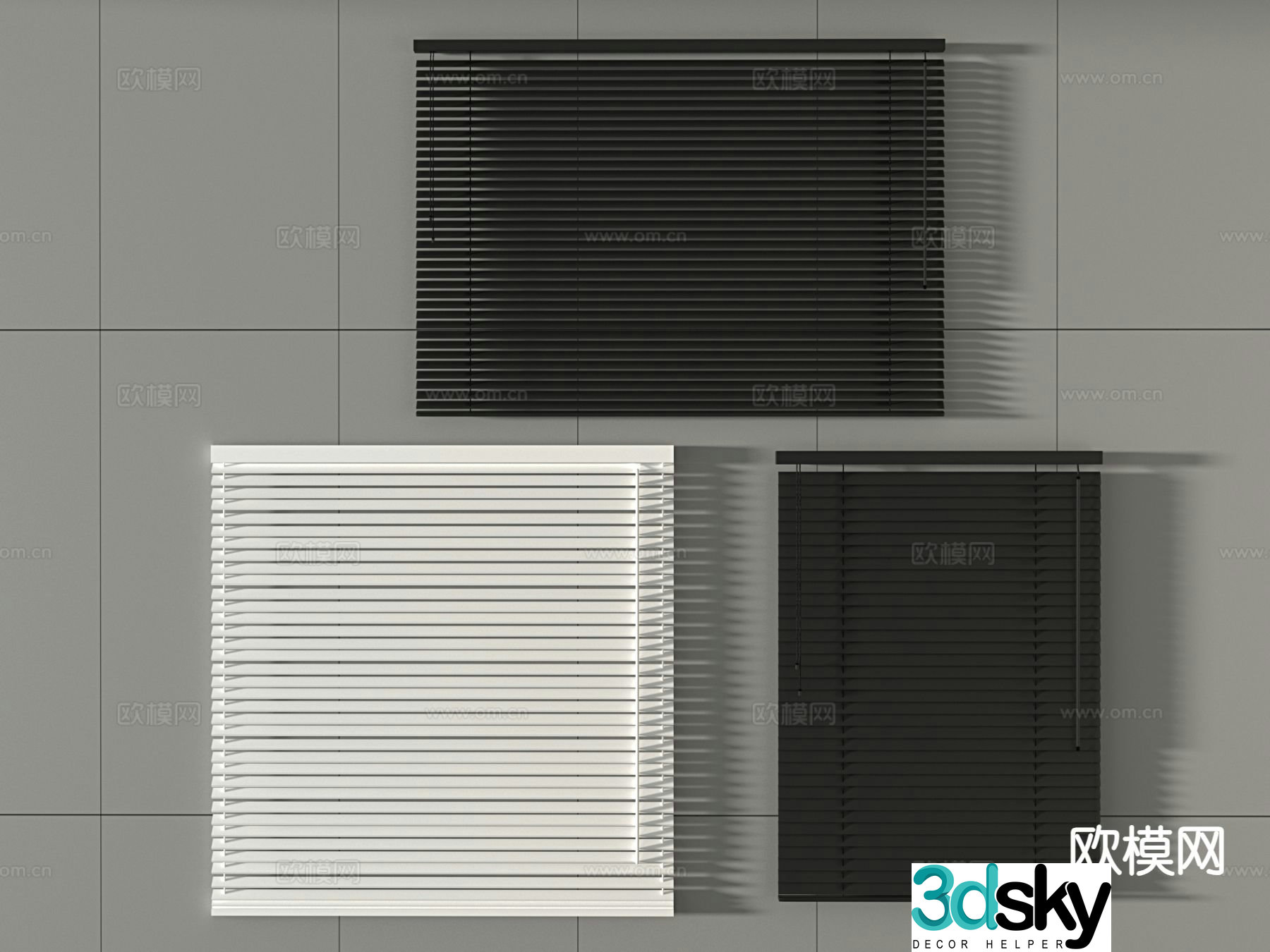 Venetian blinds roller blinds sunshades curtains 3d model