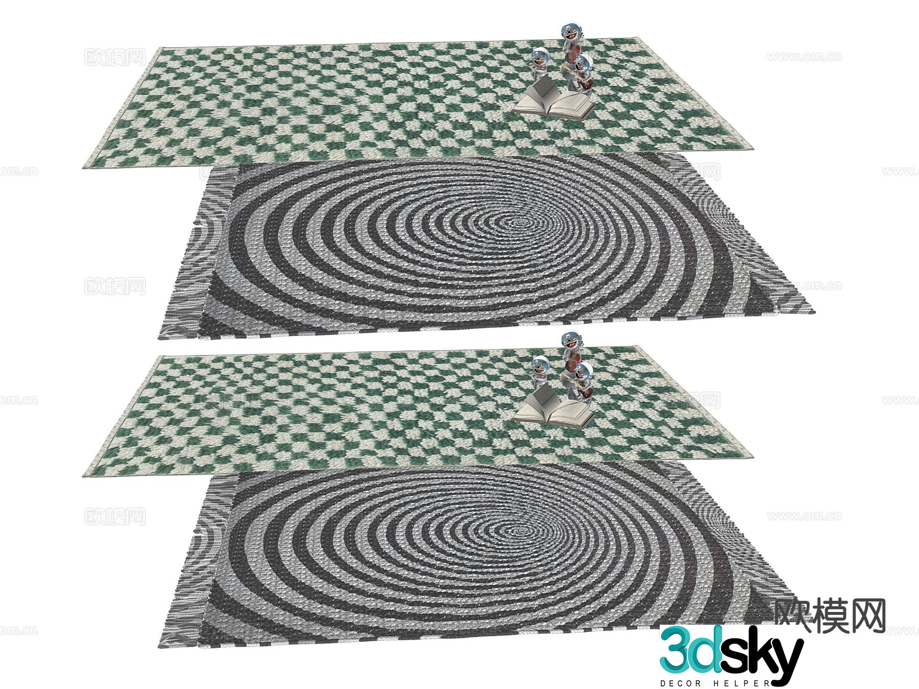 Modern plaid carpet 3d model