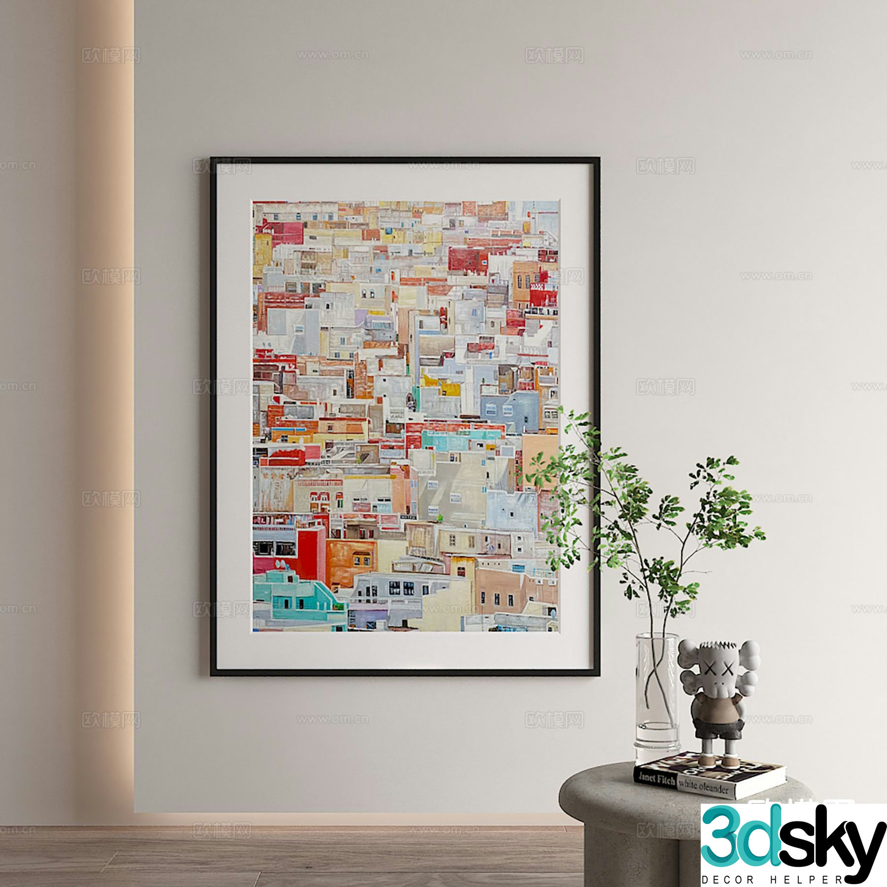 Modern art painting decorative painting 3d model