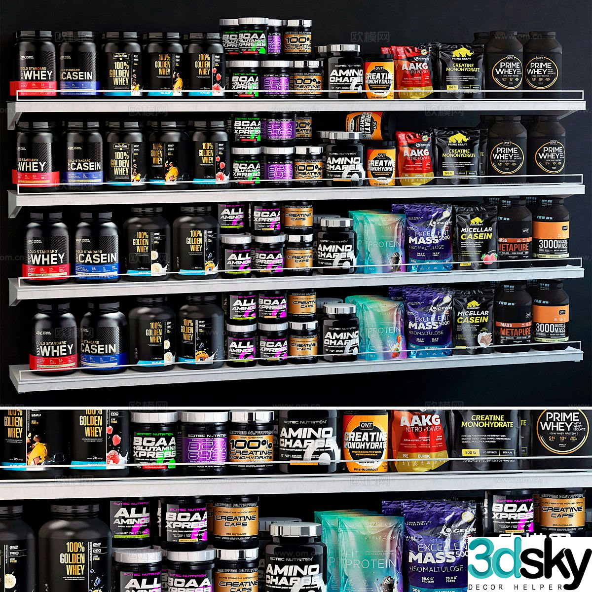 Sports supplements, fitness supplements, protein powder 3d model