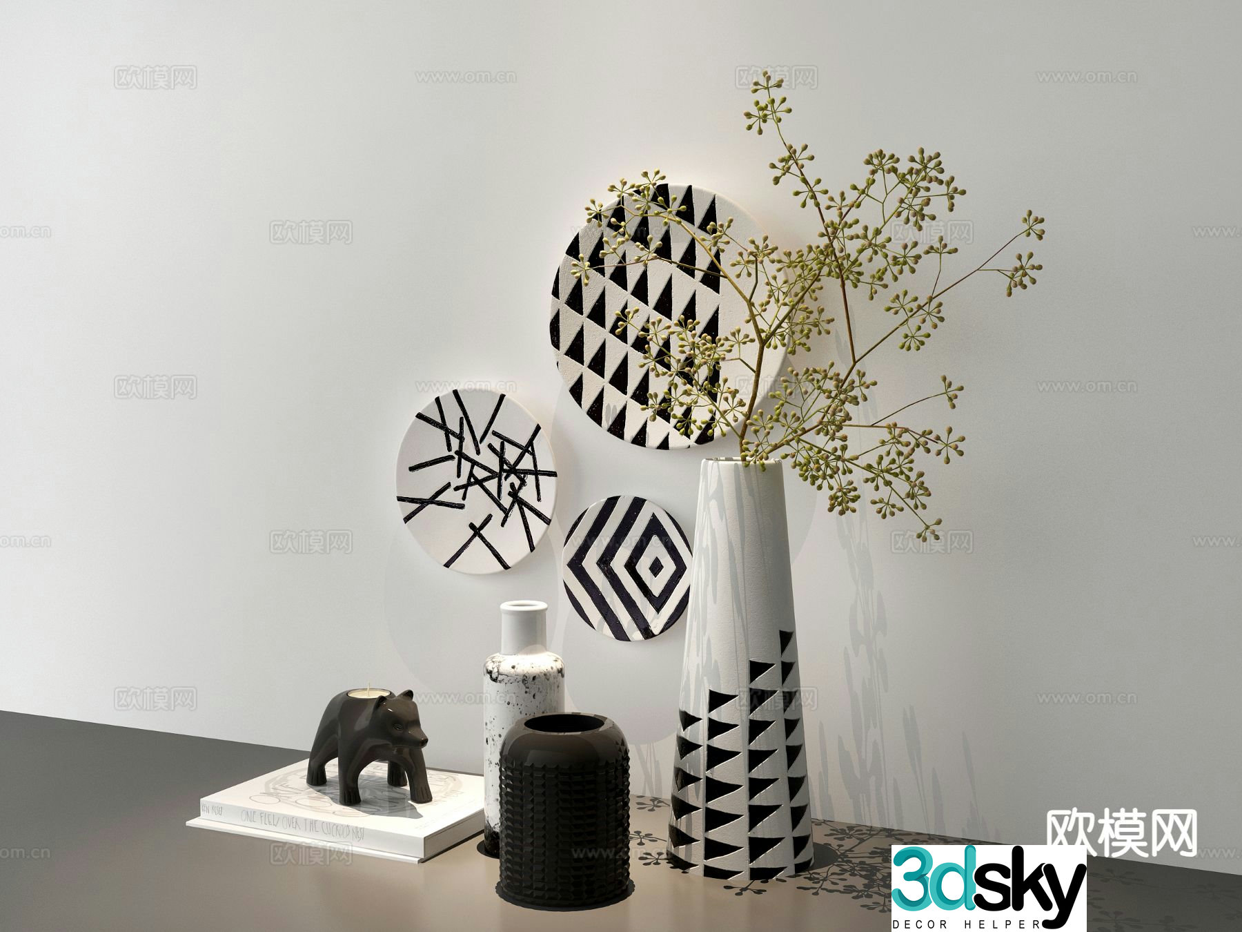 Modern ceramics furnishings ornaments 3d model