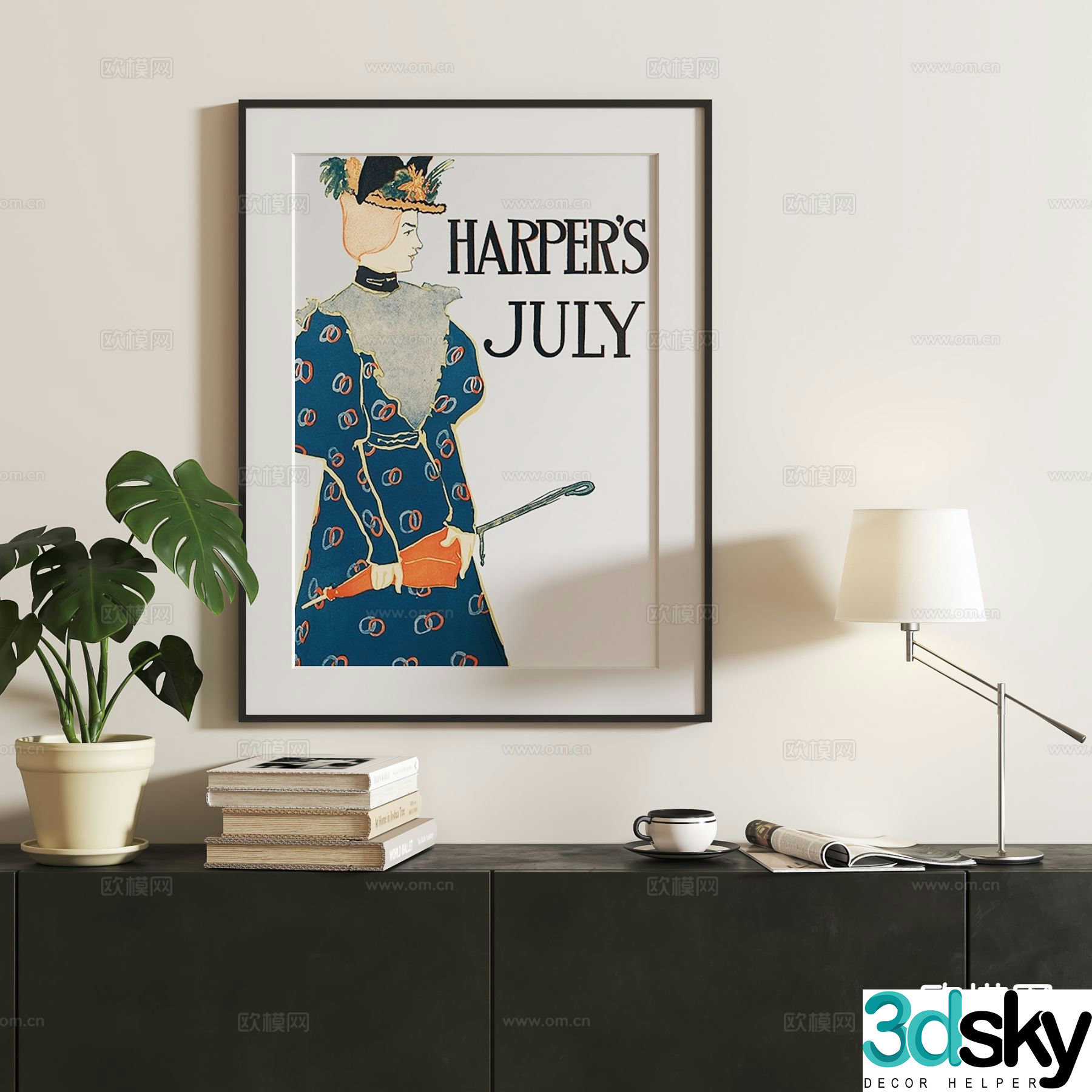 French art hanging painting character hanging painting 3d model