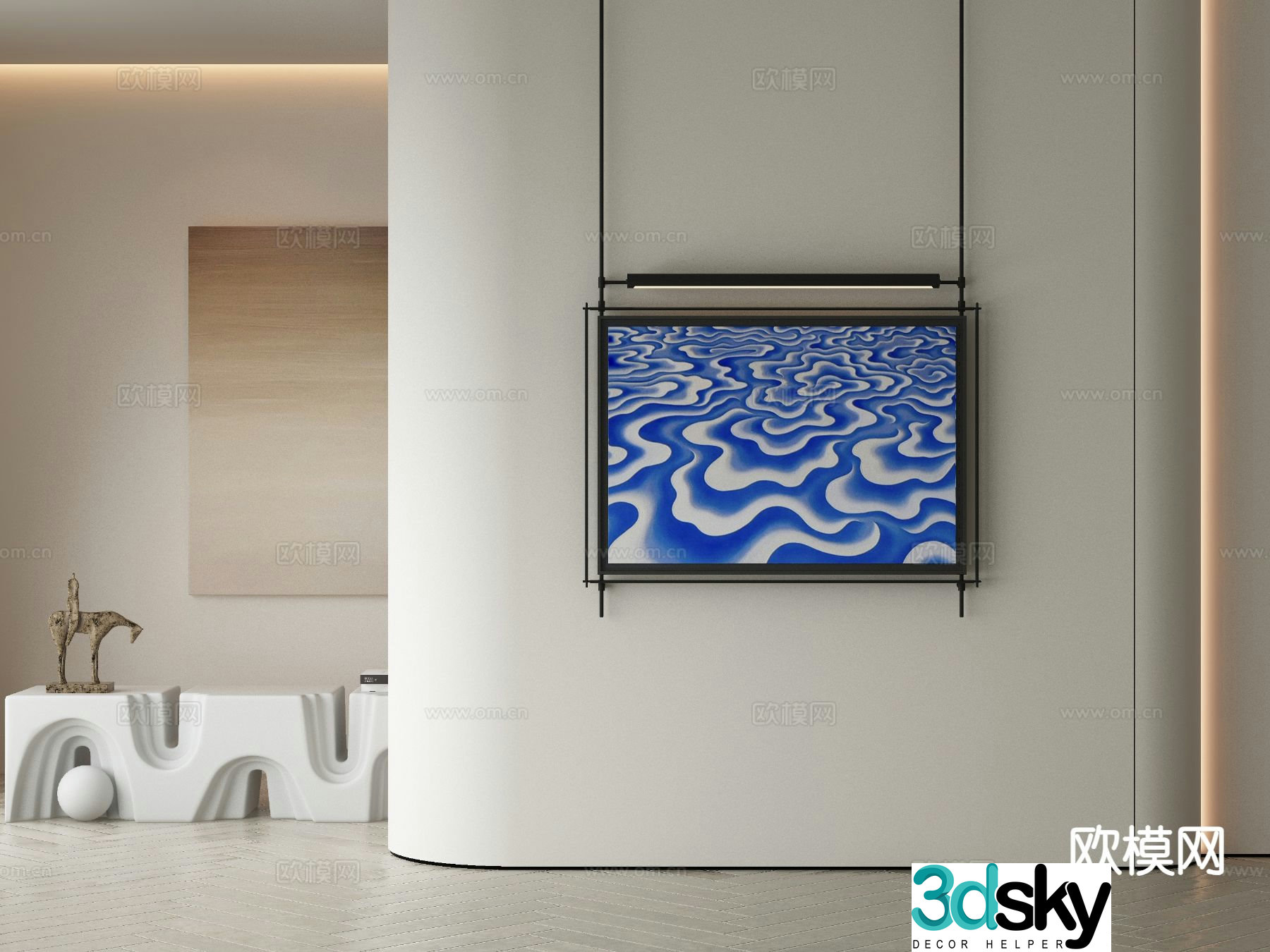 Modern art painting decorative painting 3d model