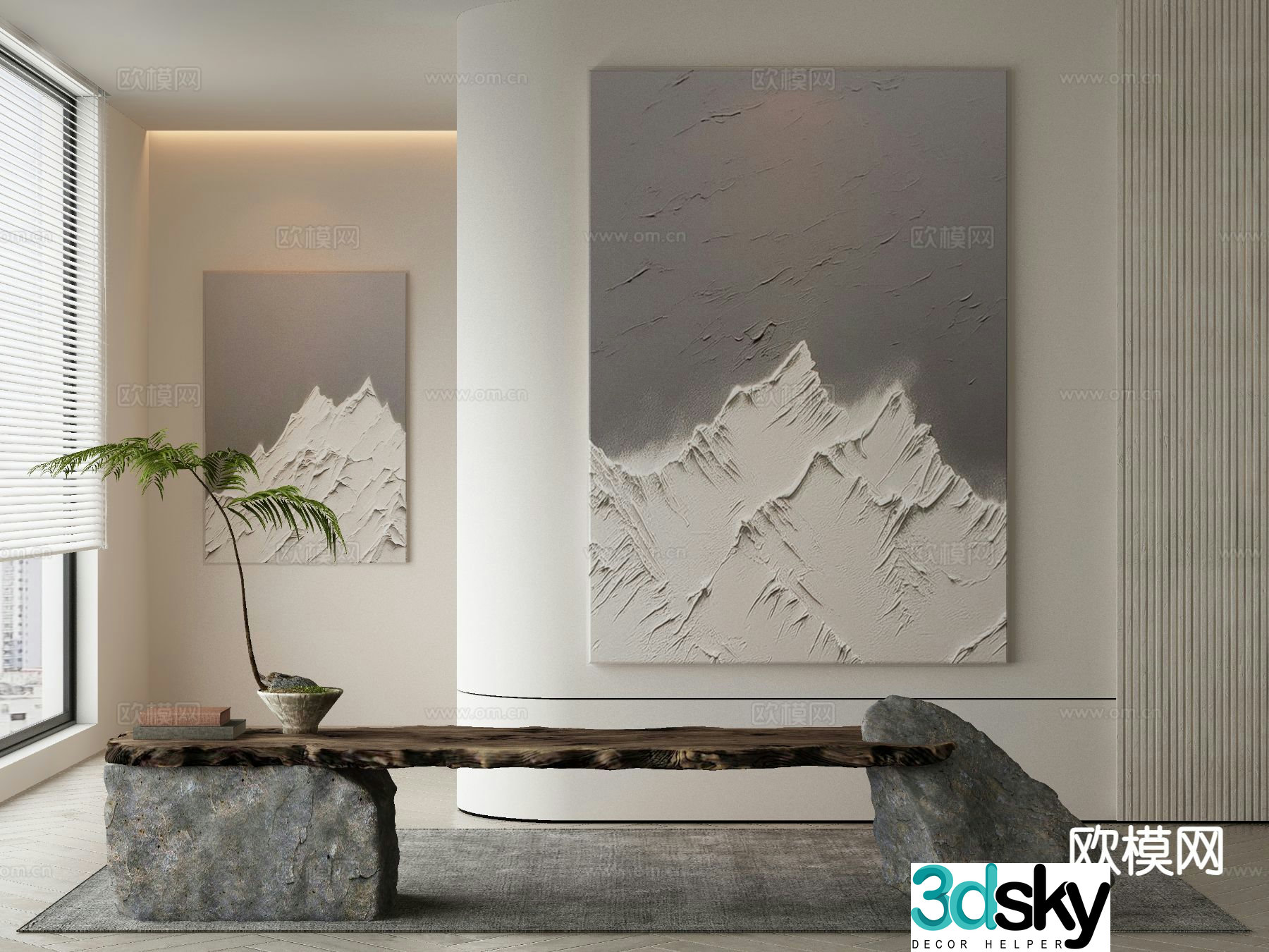Modern art painting decorative painting 3d model