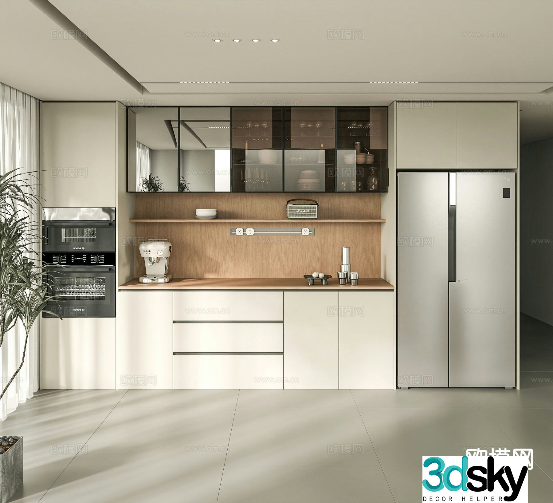 Modern wine cabinet sideboard 3d model