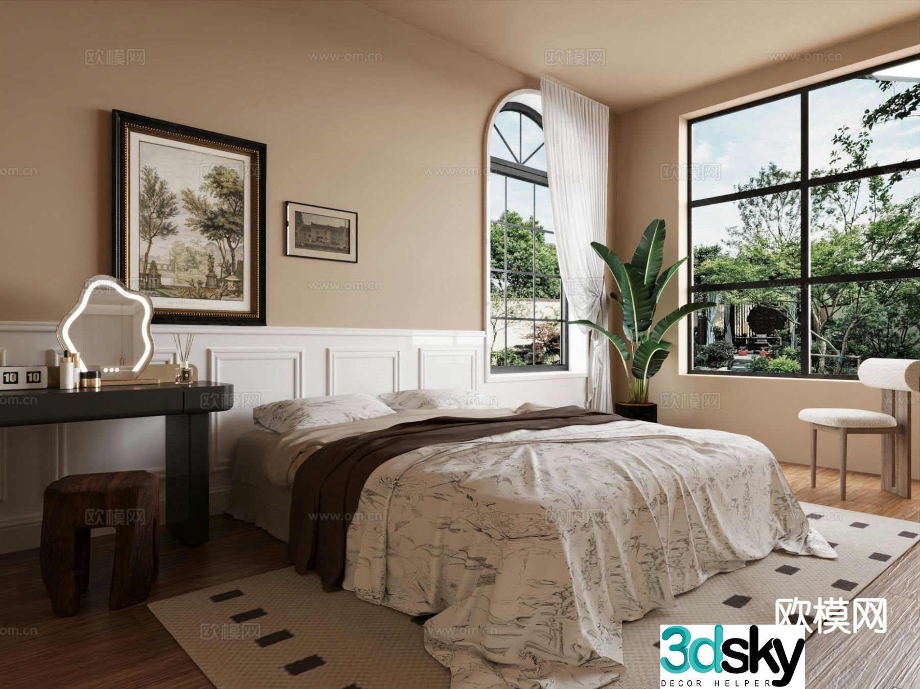 French bedroom master bedroom 3d model