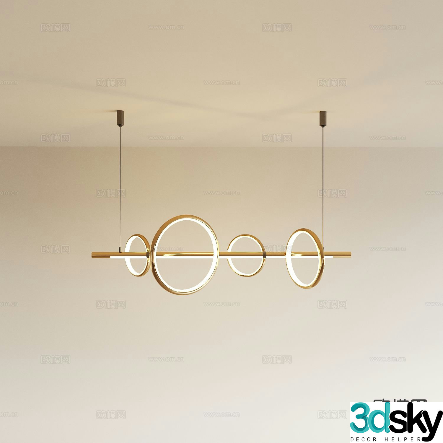 Light luxury chandelier restaurant chandelier 3d model