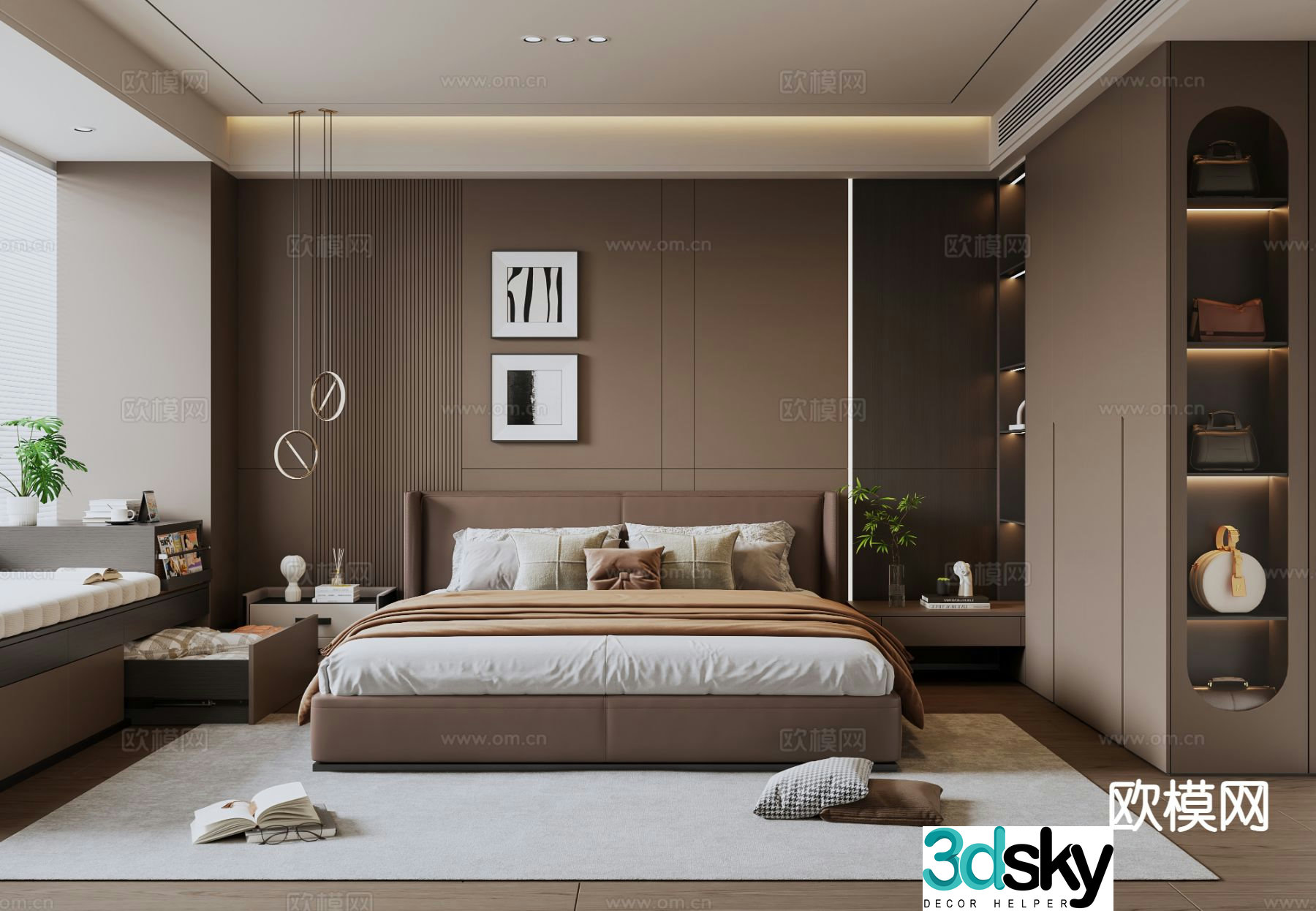 Italian style bedroom master bedroom 3d model