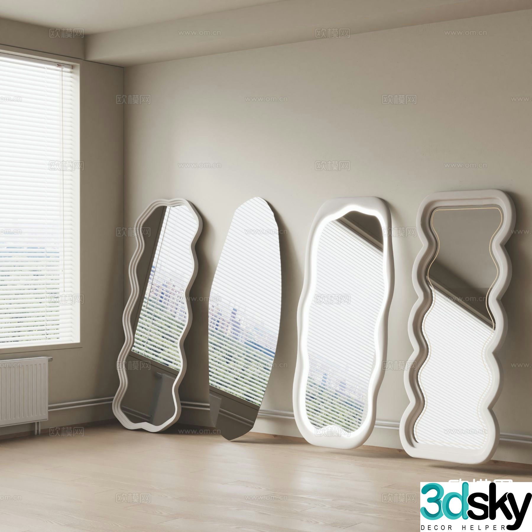 Tradition modern full length mirror full length mirror mirror 3d model