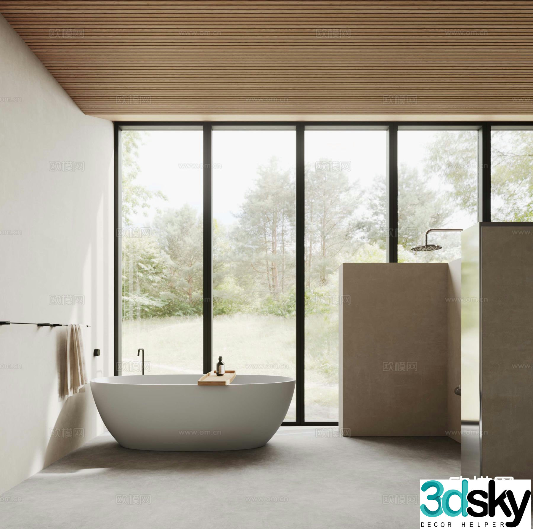 Wabi-sabi bathroom 3d model