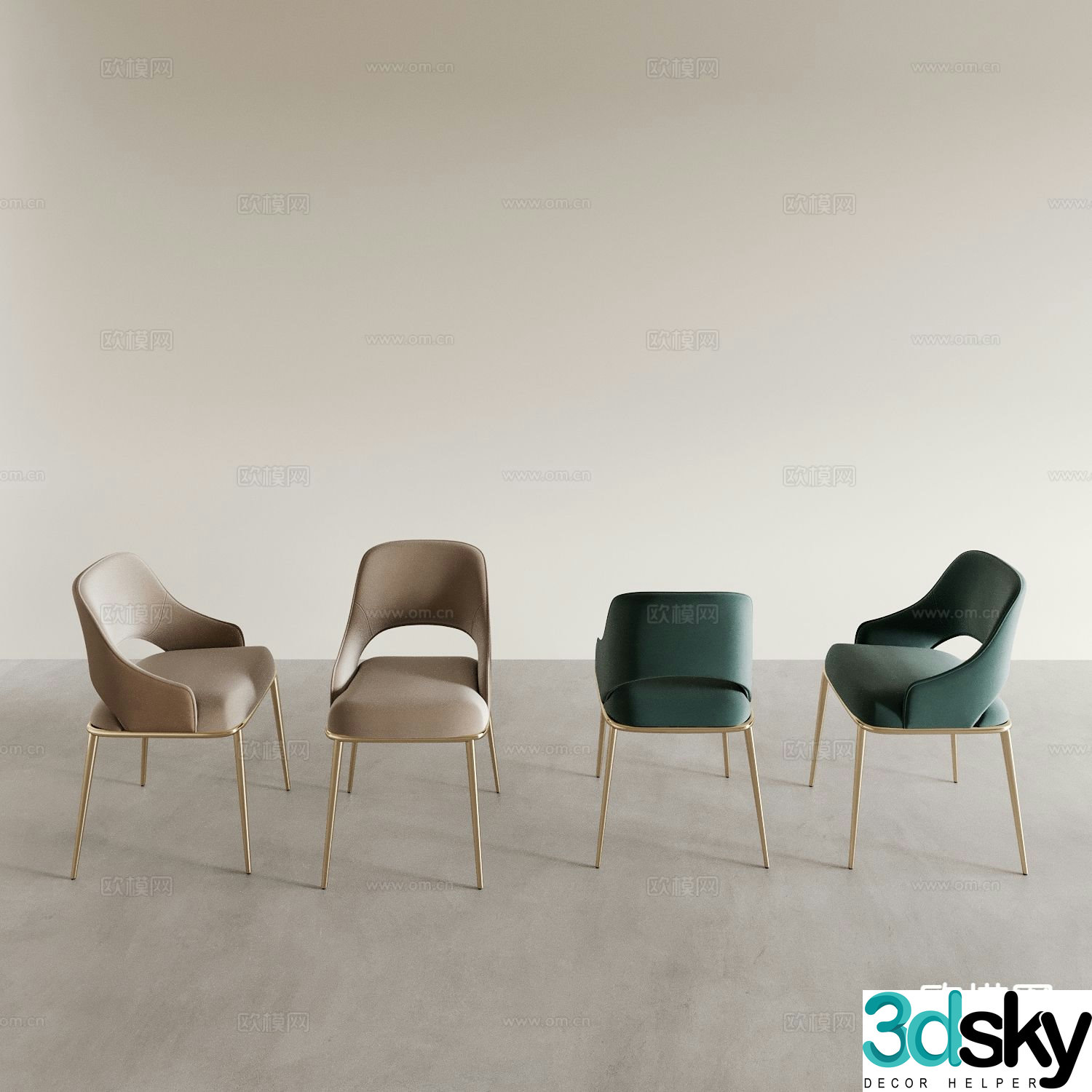 Dining chair tea chair leisure chair 3d model