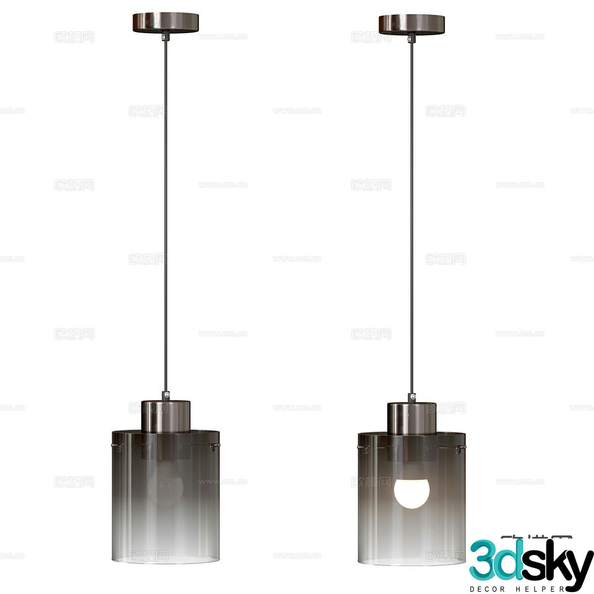 Modern glass chandelier bedside small chandelier 3d model