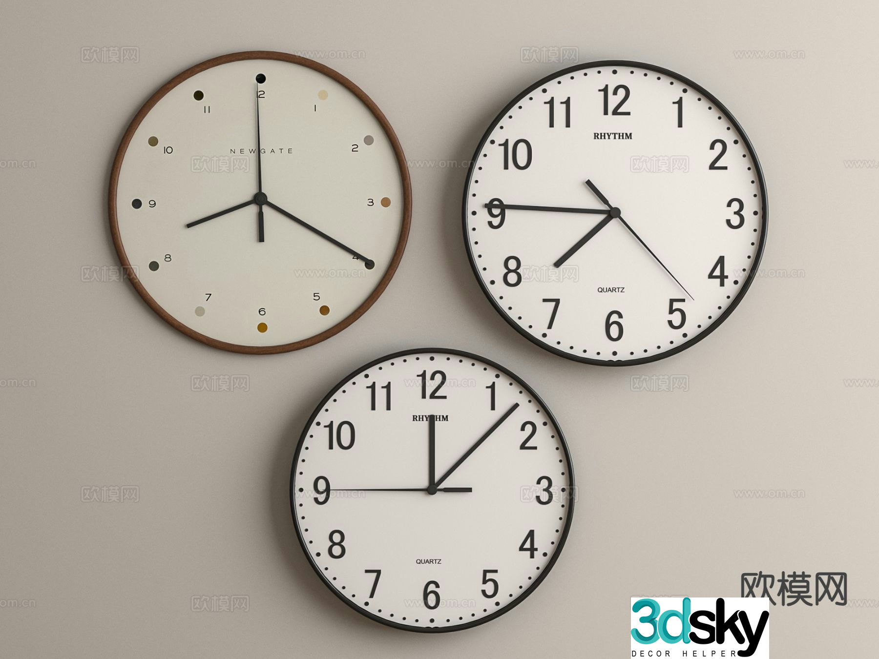 clock wall clock clock 3d model