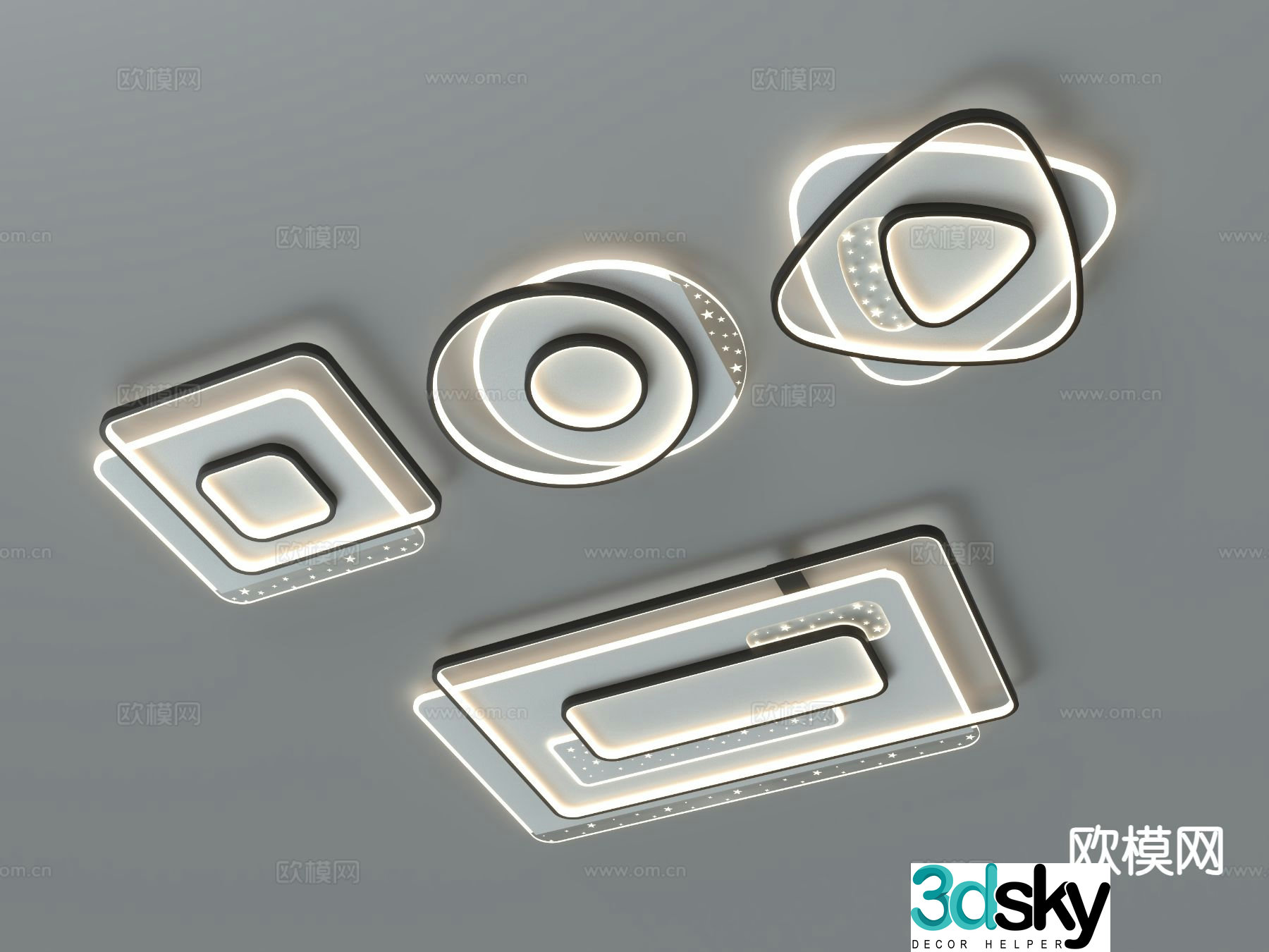 Modern minimalist ceiling lamp 3d model