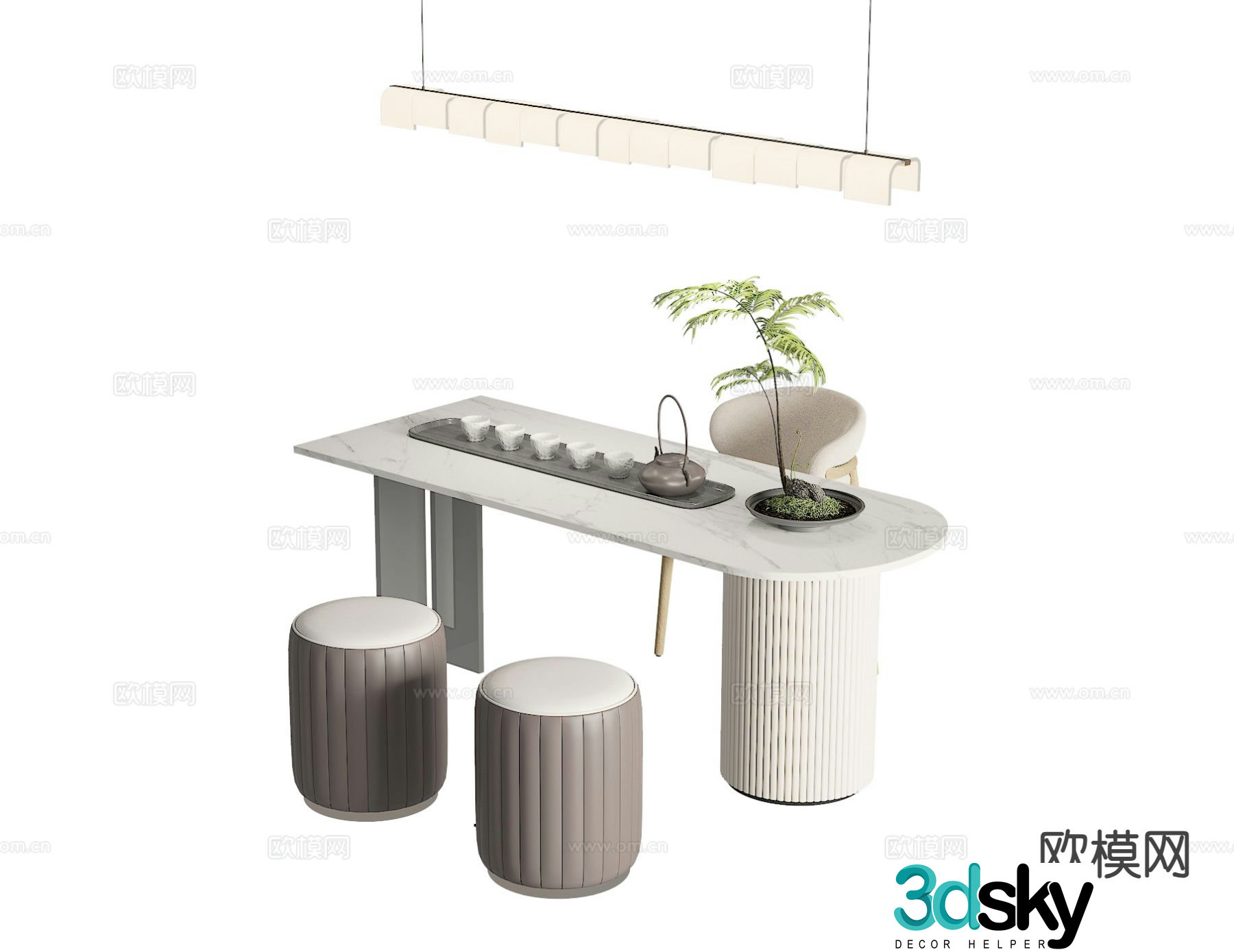 Modern tea table 3d model