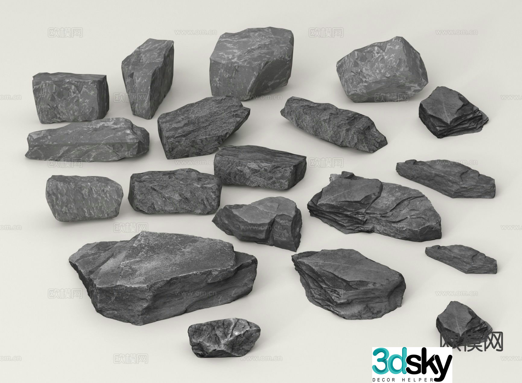 Landscape stone setting stone stone 3d model