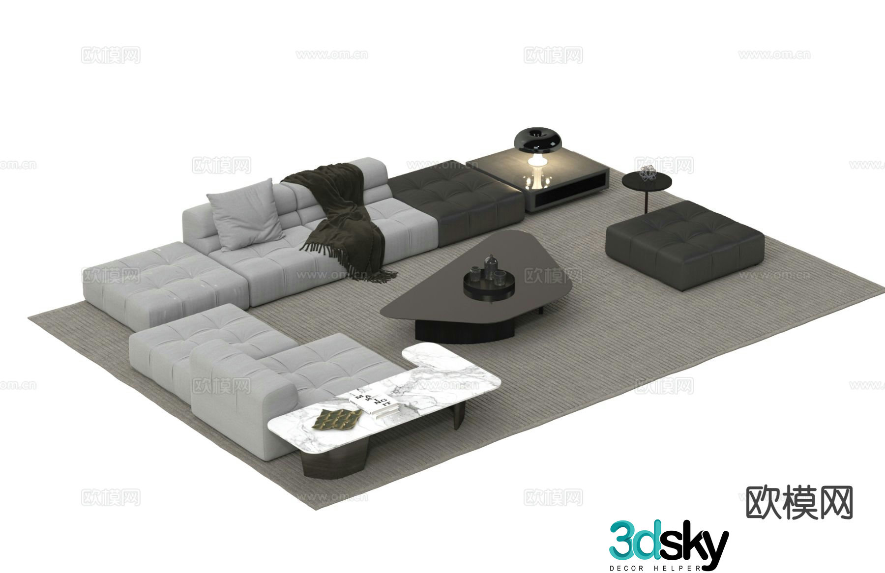 Modern sectional sofa 3d model