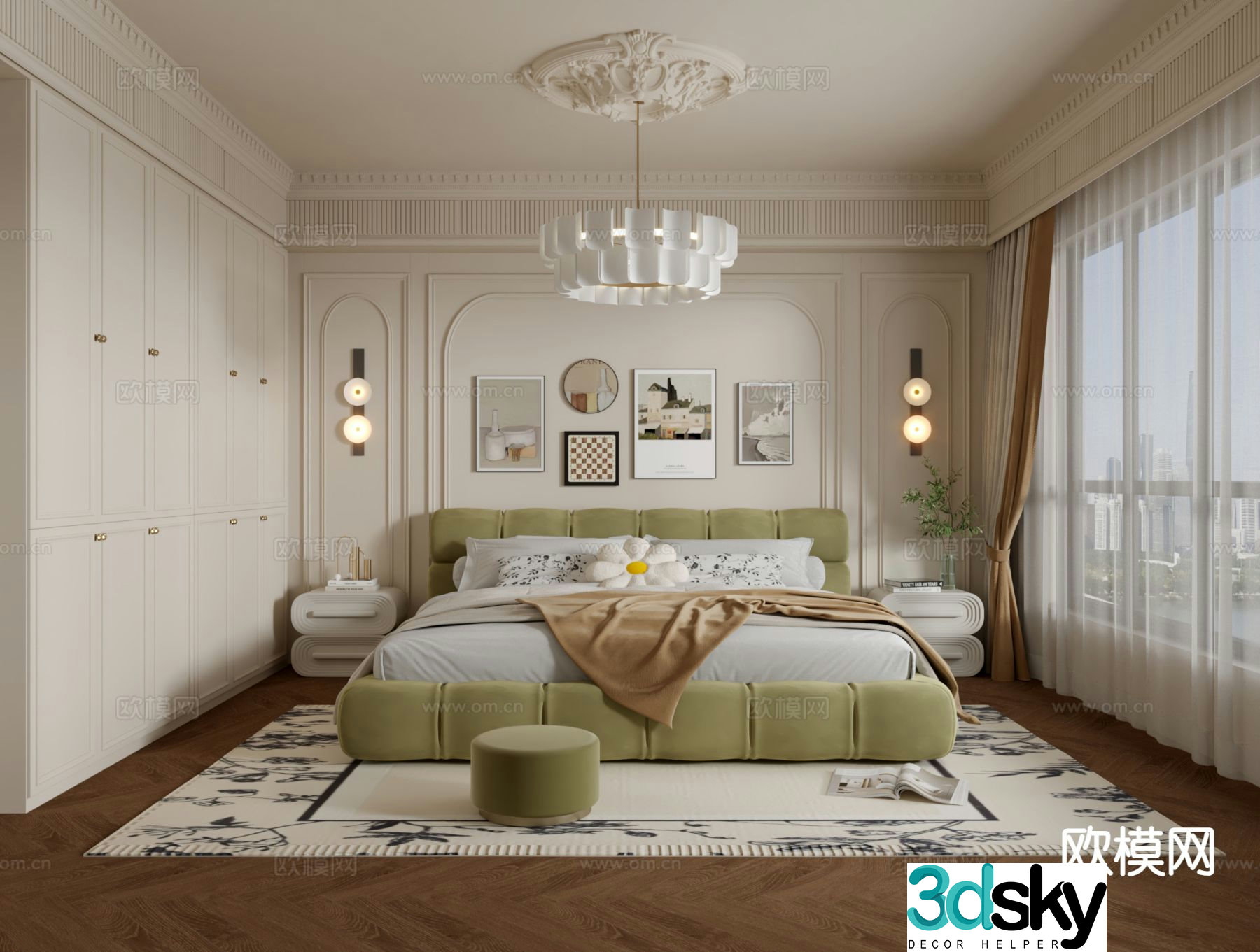 French bedroom master bedroom 3d model