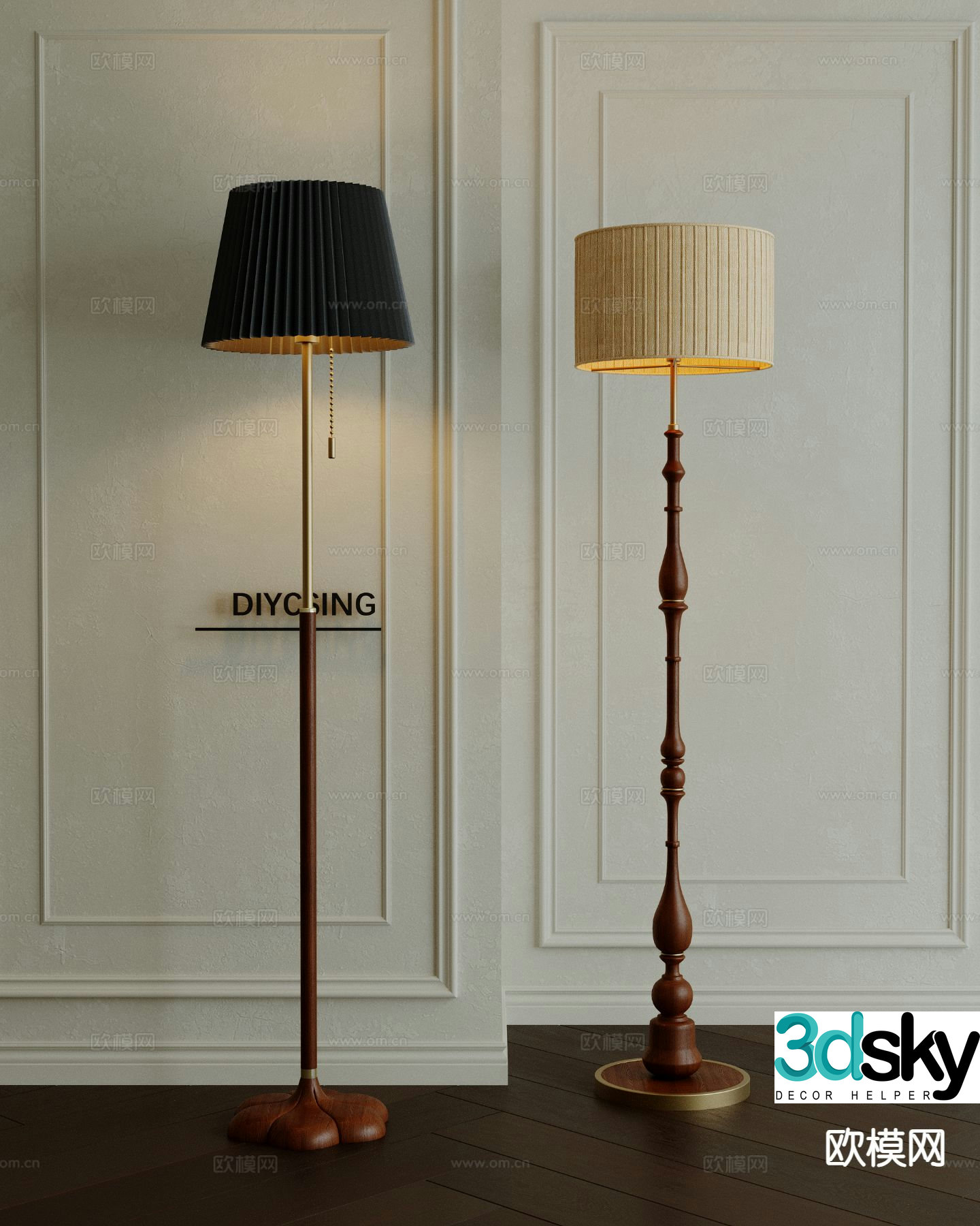 French floor lamp 3d model