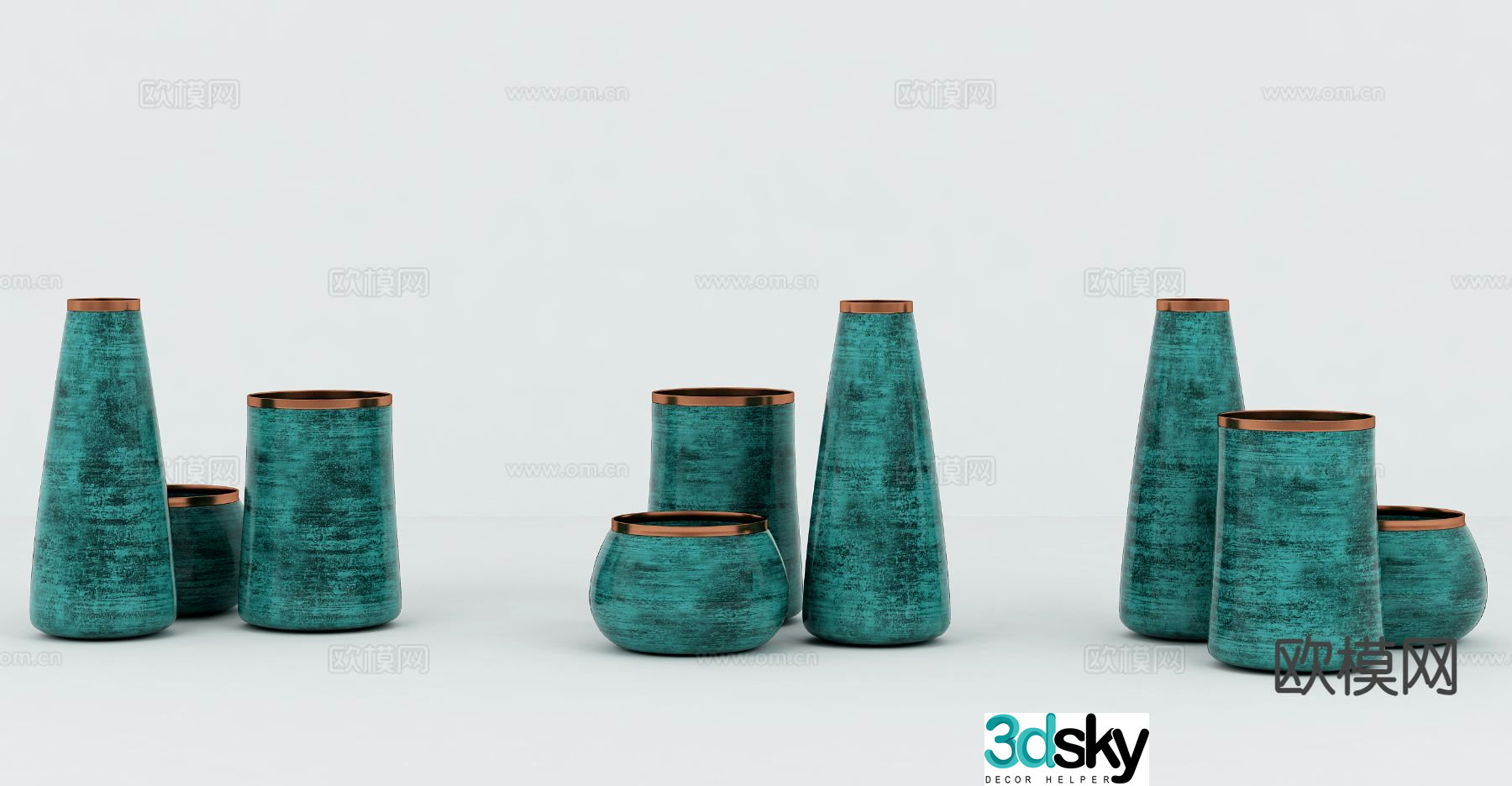 Modern decorations vase utensils 3d model