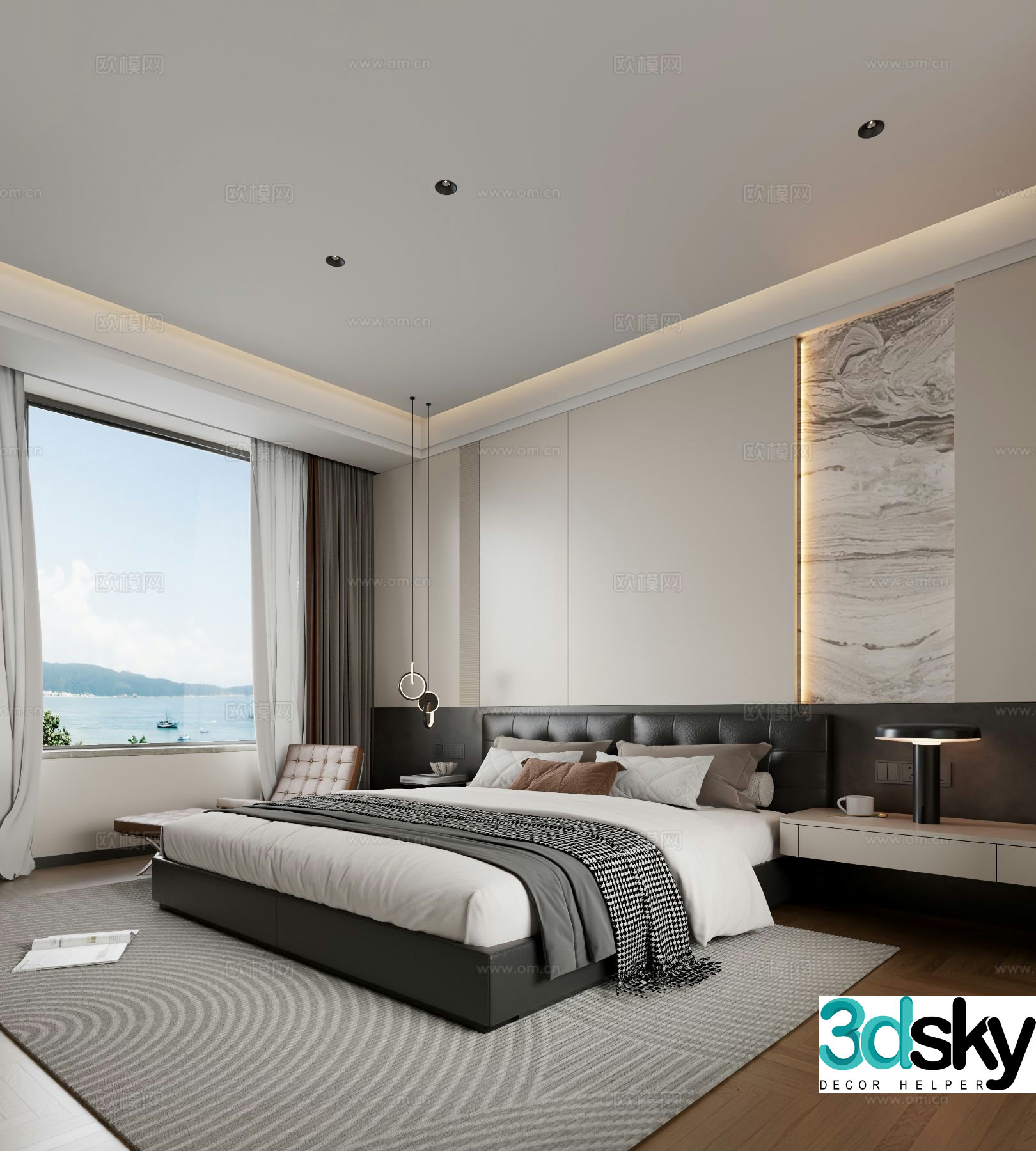 Modern bedroom master bedroom 3d model