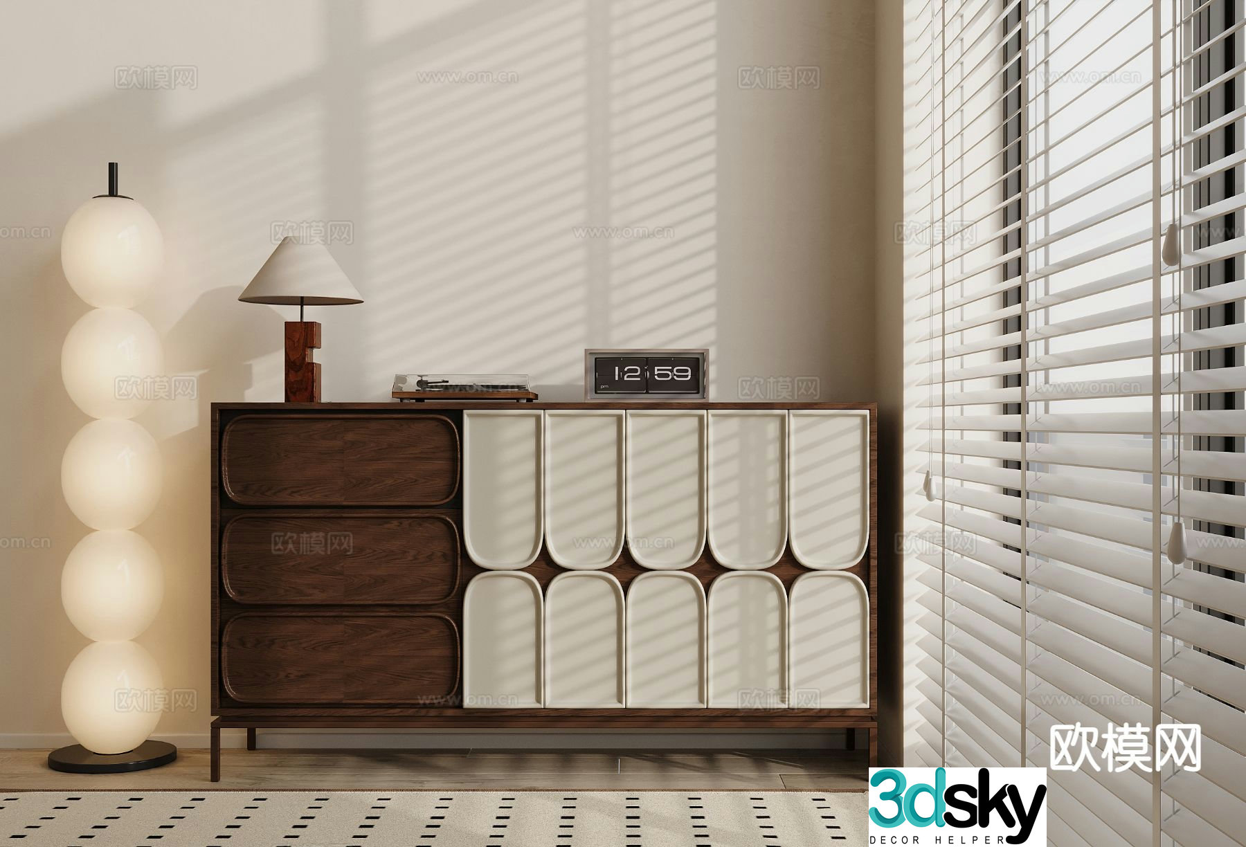 Medieval style entrance cabinet 3D model