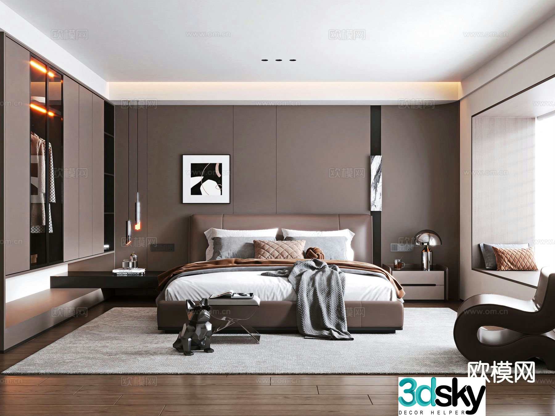 Italian style bedroom master bedroom 3d model