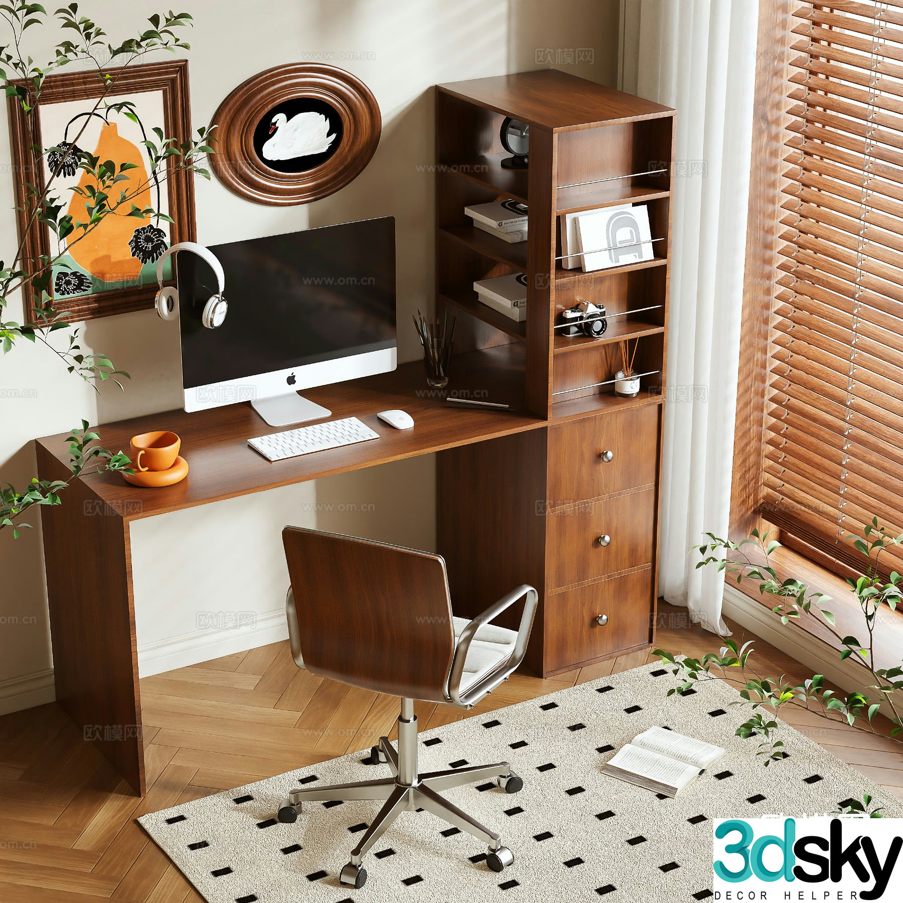 Medieval style desk 3d model