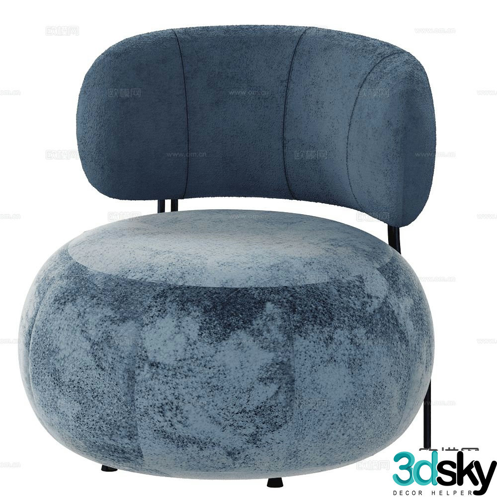 Saba Italian chair fabric sofa chair leisure chair 3d model