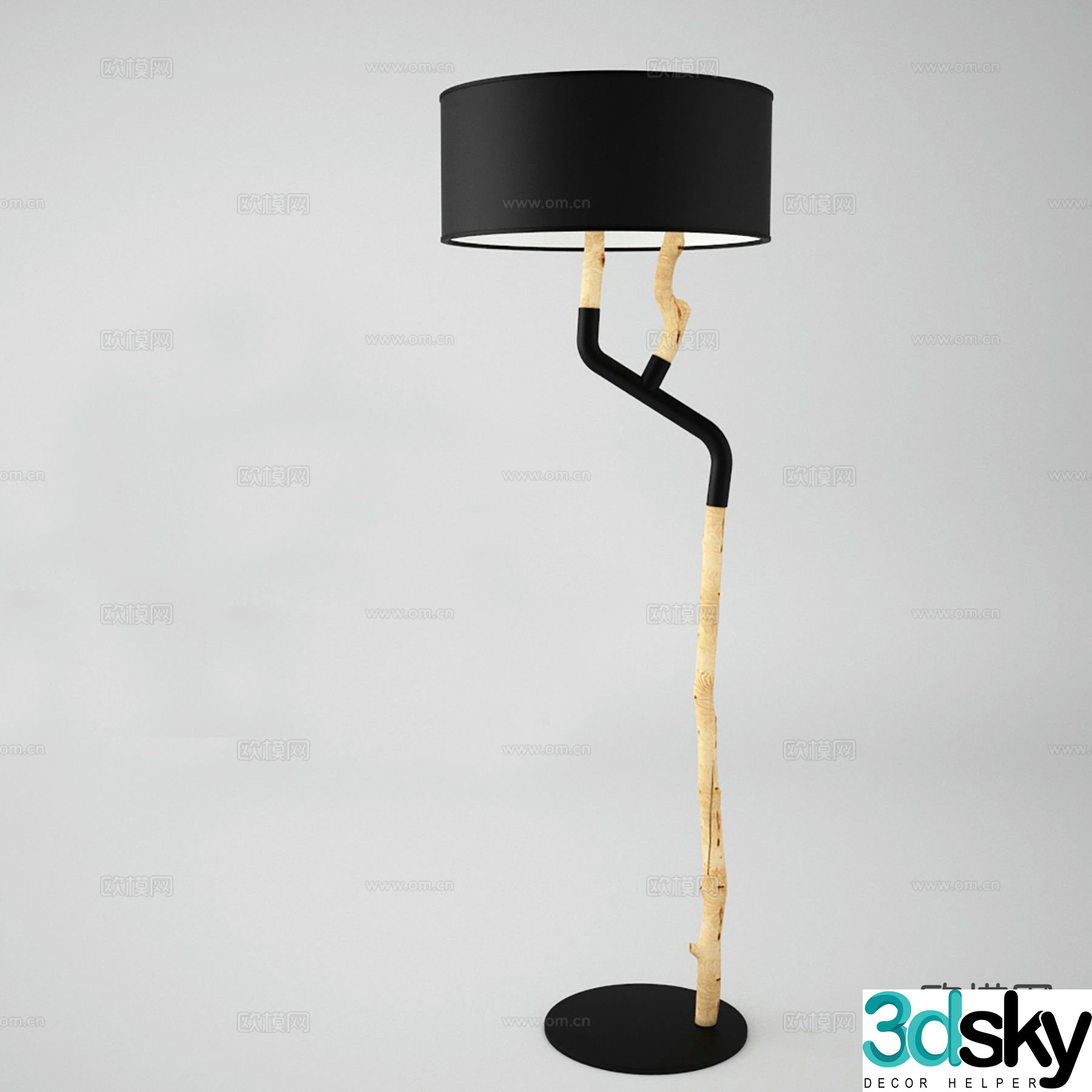 Modern floor lamp fabric lamp 3d model