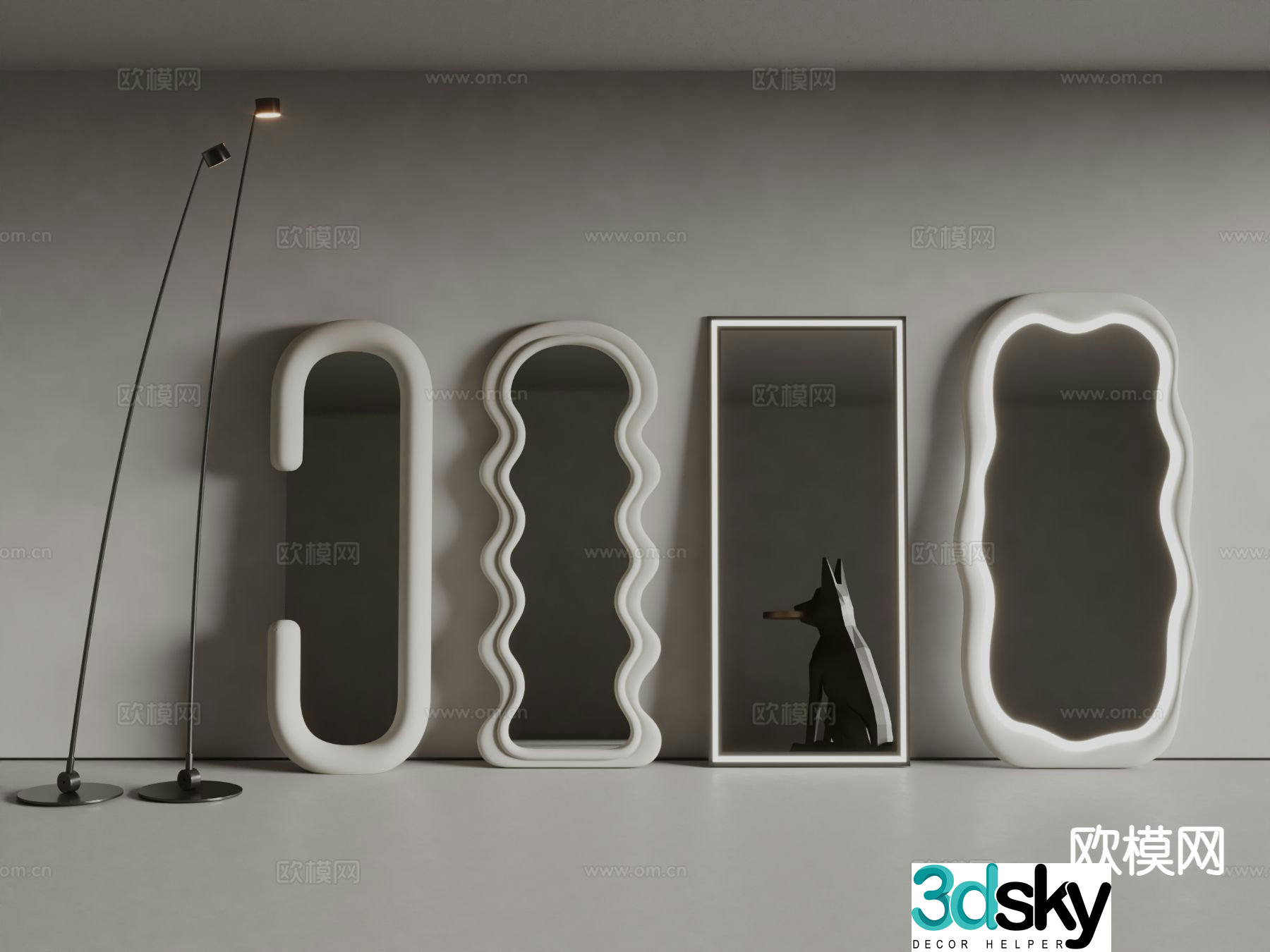 Edra modern mirror full length mirror 3d model