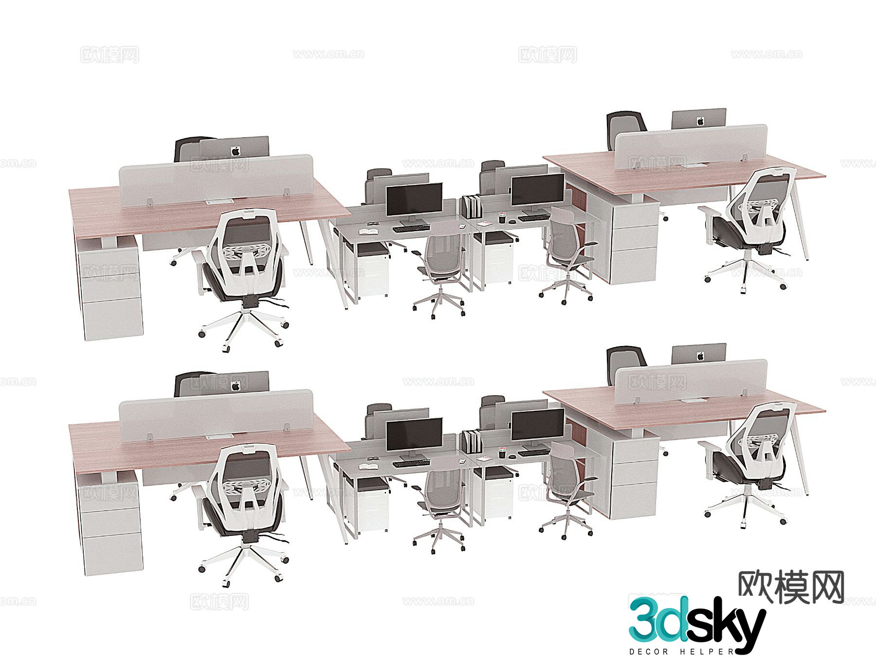 Office desk and chair 3d model