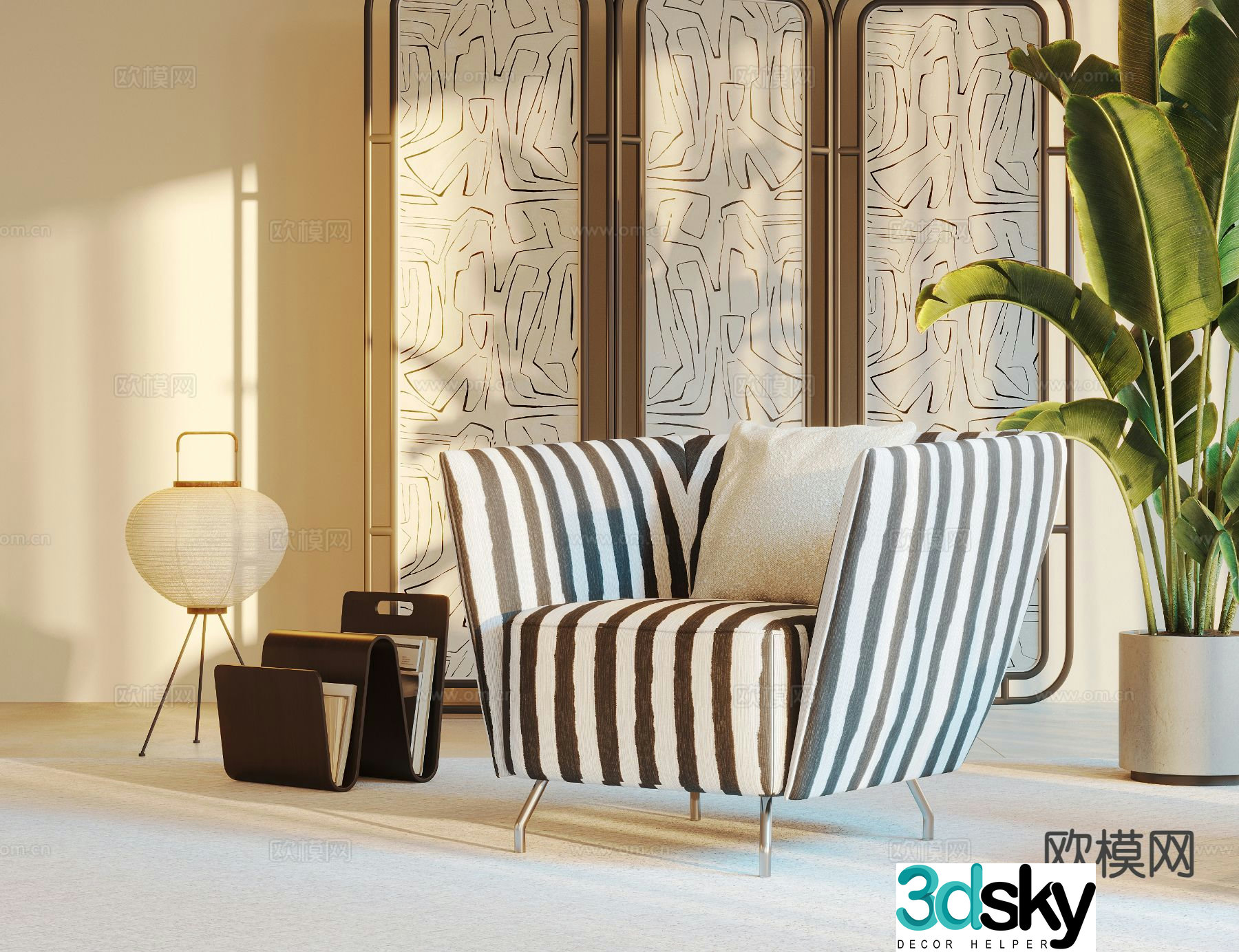 Modern single sofa 3d model