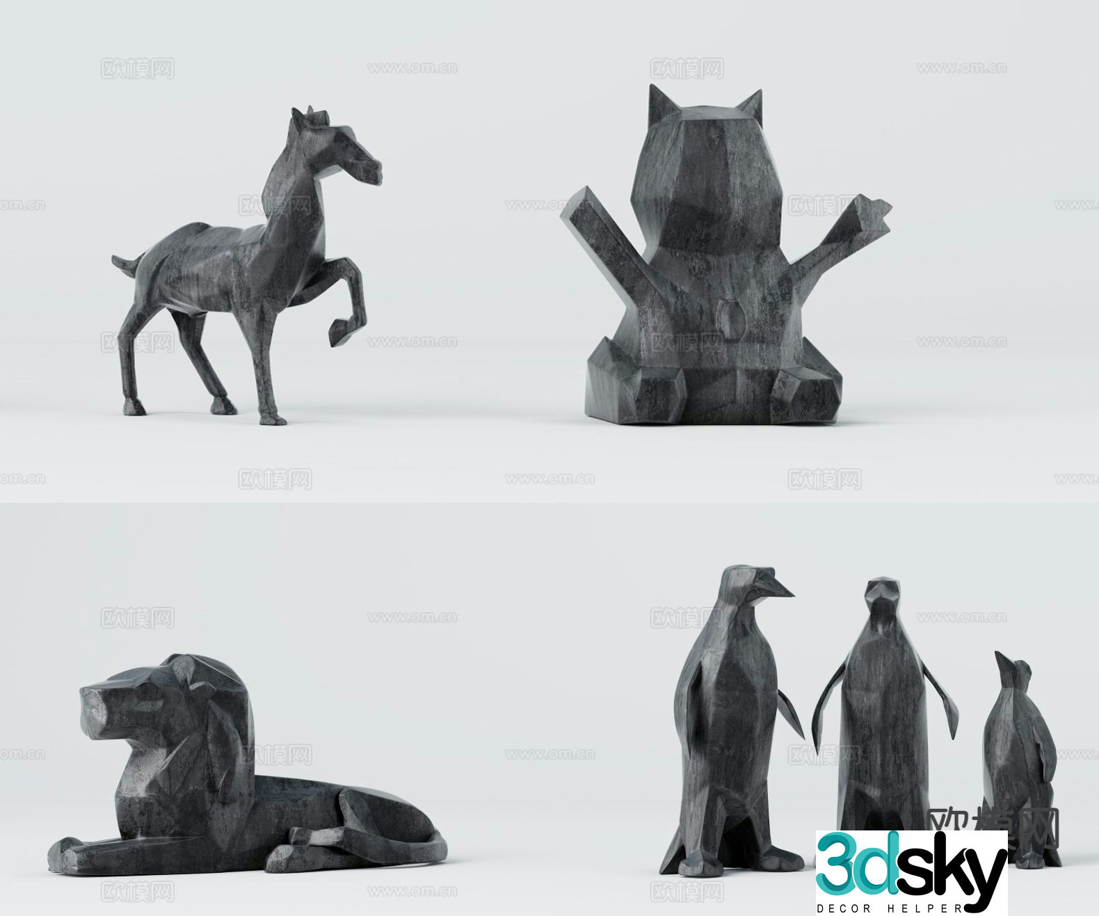 Animal sculpture art ornament 3d model