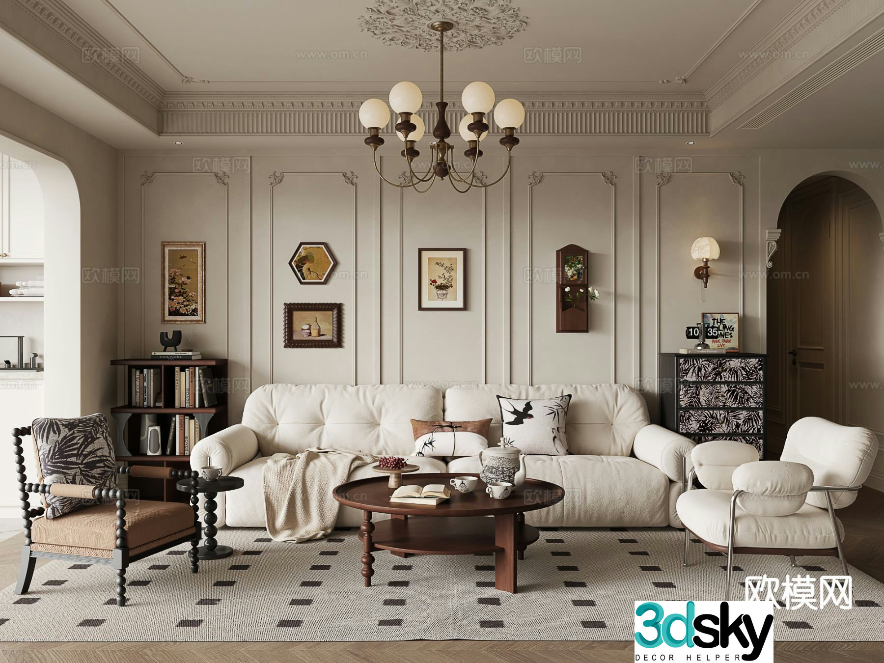 French living room 3d model