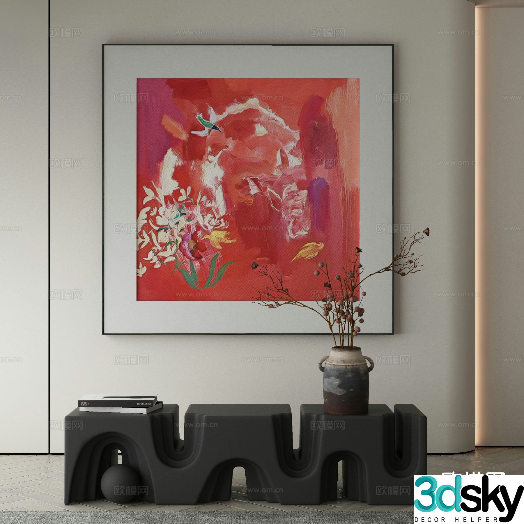 Modern art painting decorative painting 3d model